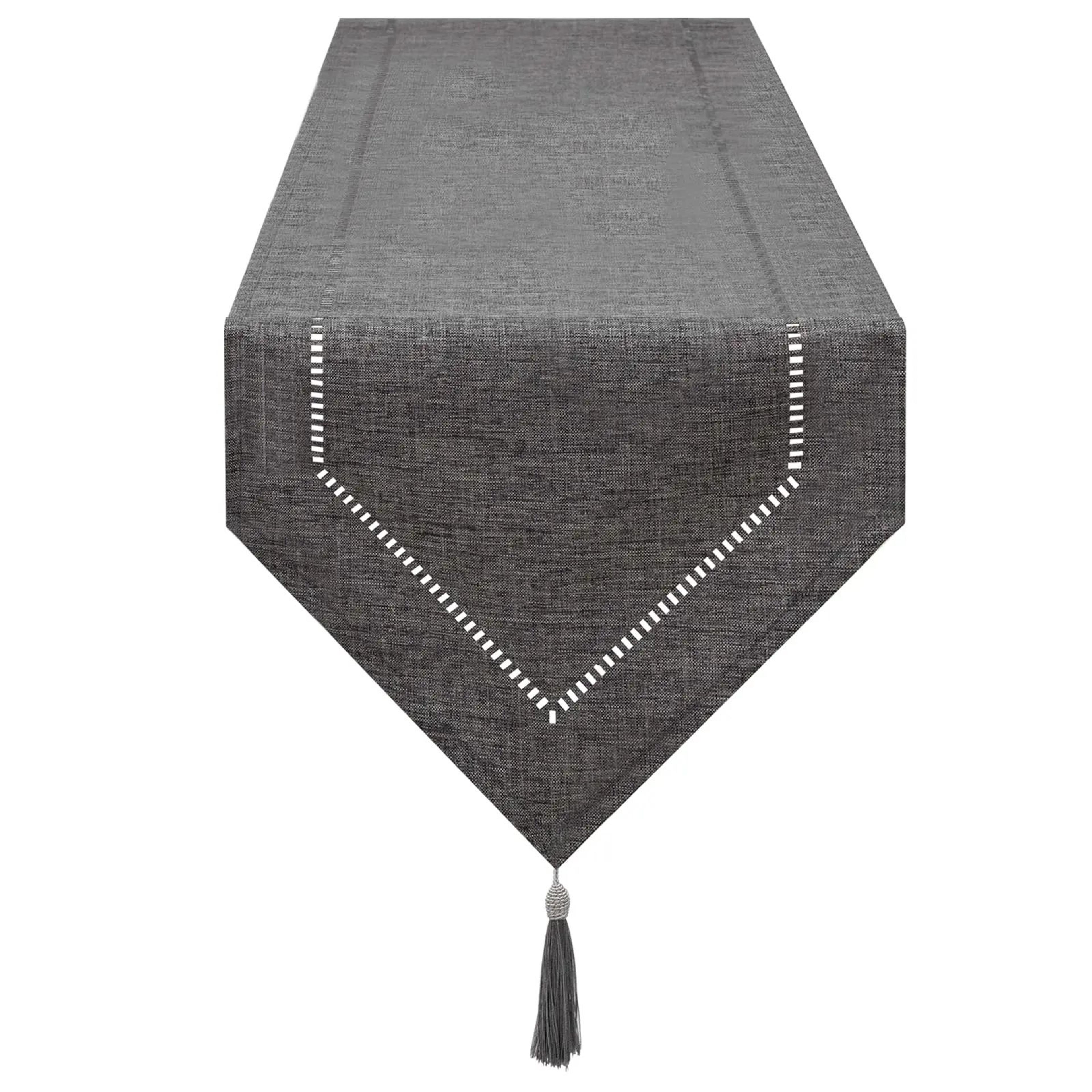 modern linen table runner – solid color dining table decor, easy-care elegant accent