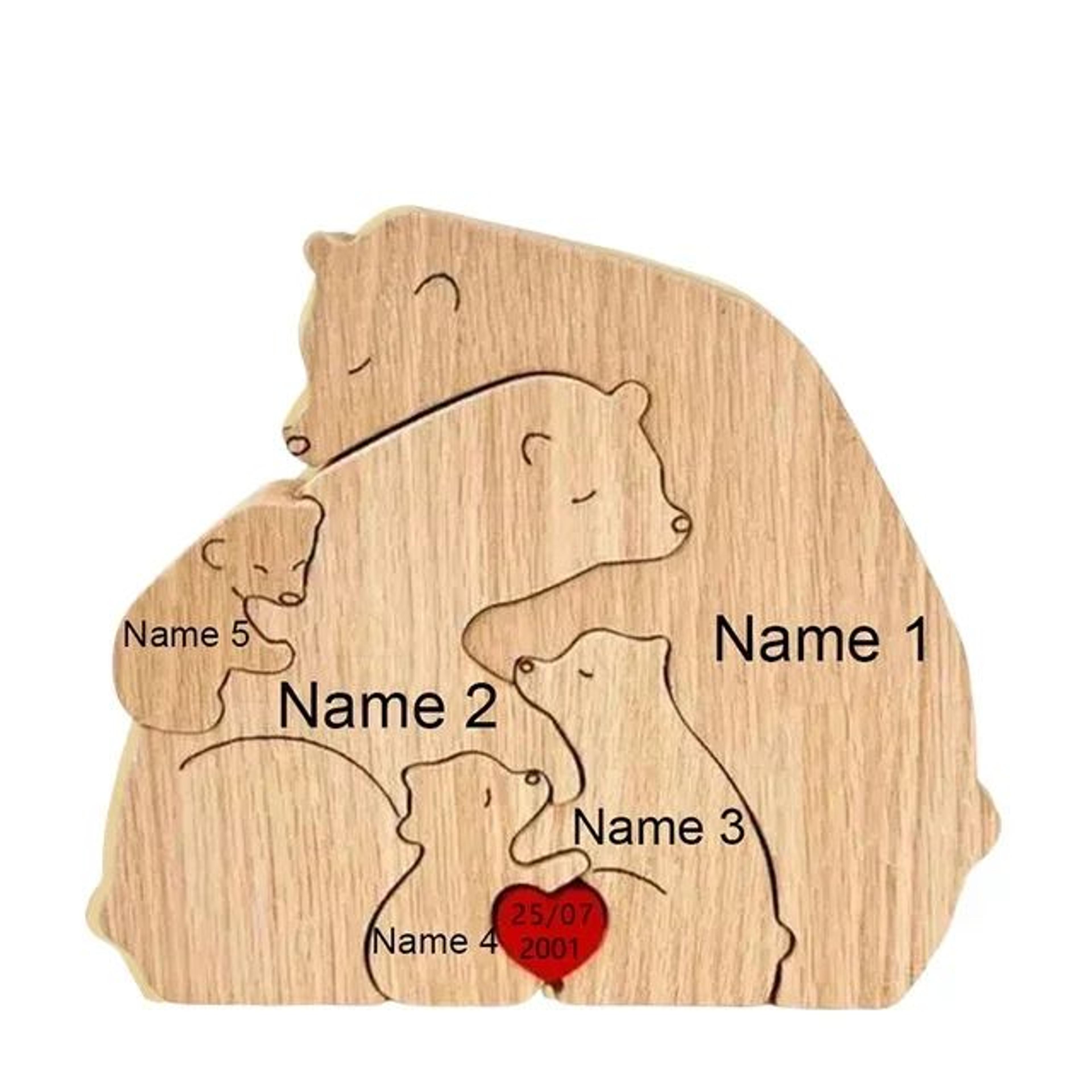 Personalized Family Bear Puzzle  Custom Name Wooden Keepsake Decor 9