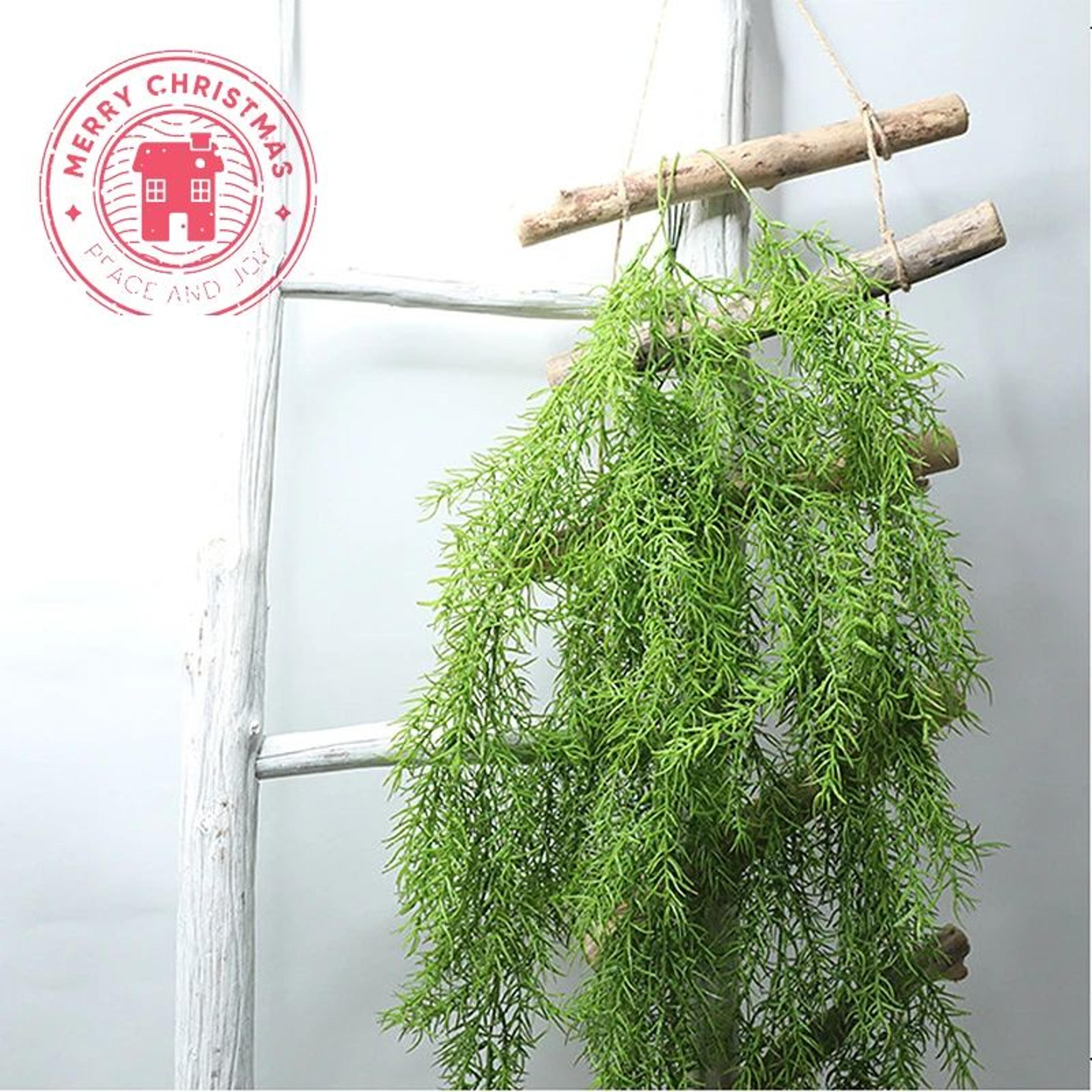 Artificial Pine Needle Wall Hanging  Lifelike Greenery Decor Rattan Vine For Home  Office 3