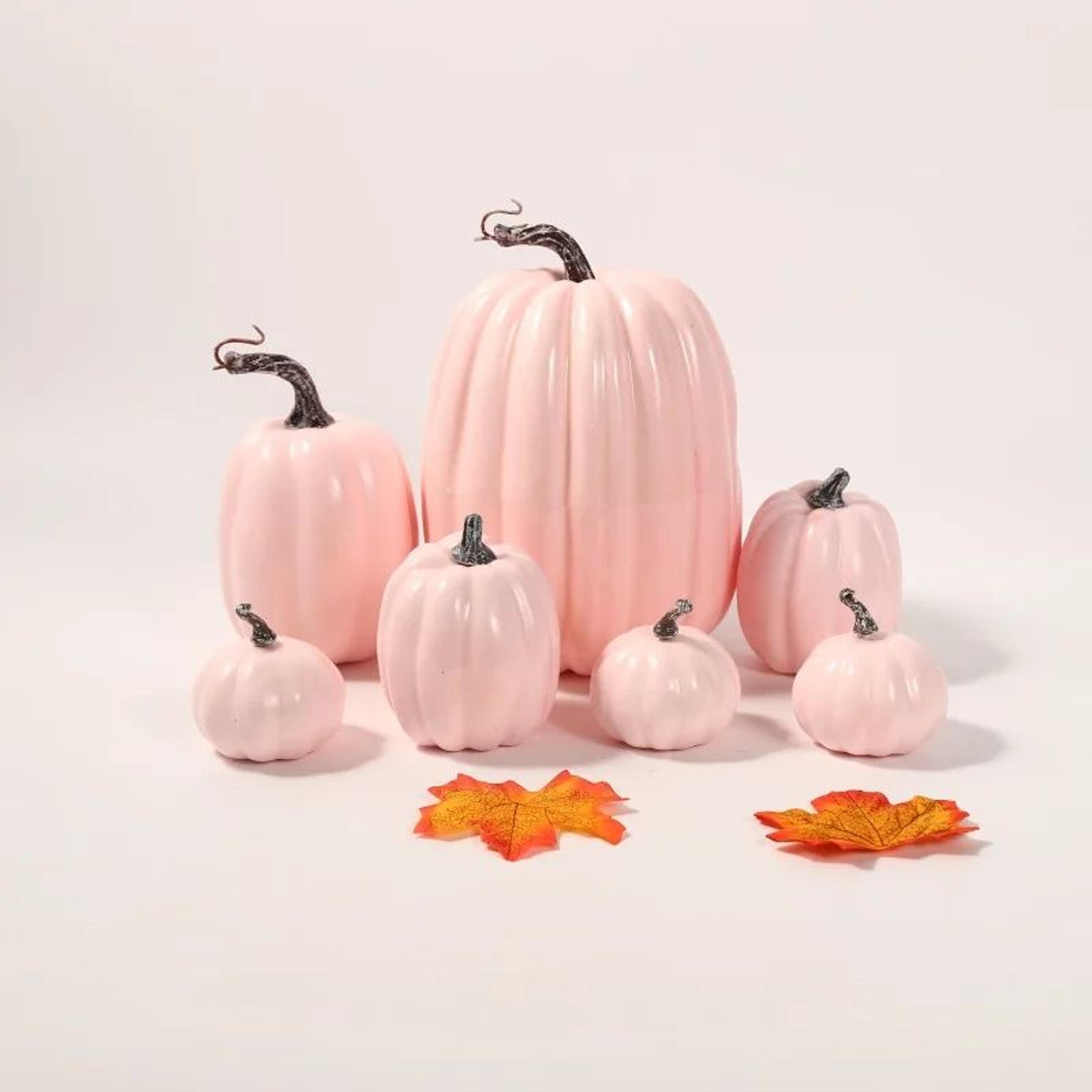 7Piece Artificial Pumpkins Set For Fall Harvest Decor And Halloween DIY Stylin 1