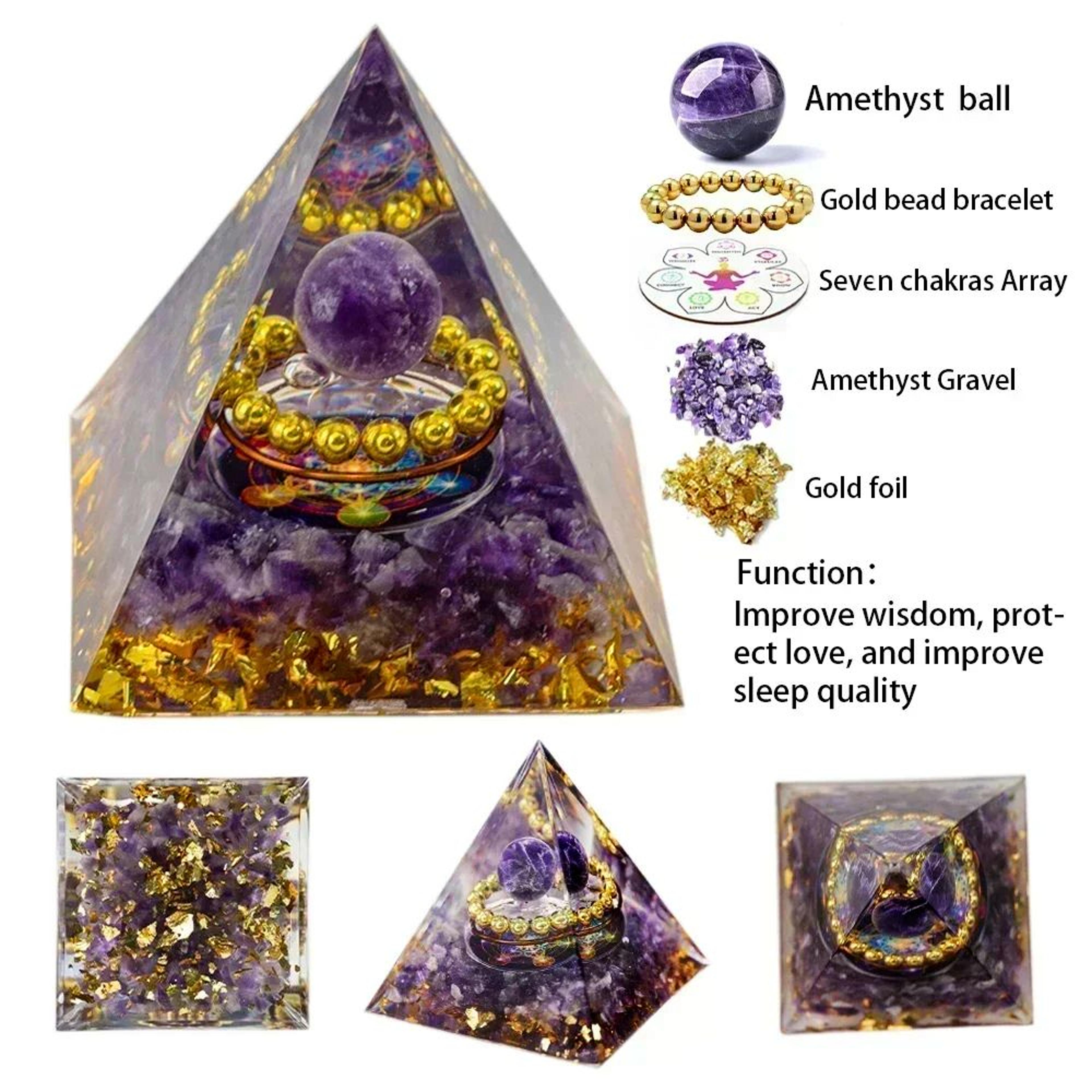 Peridot  Amethyst Crystal Pyramid Energy Generator For Meditation And Decor 11