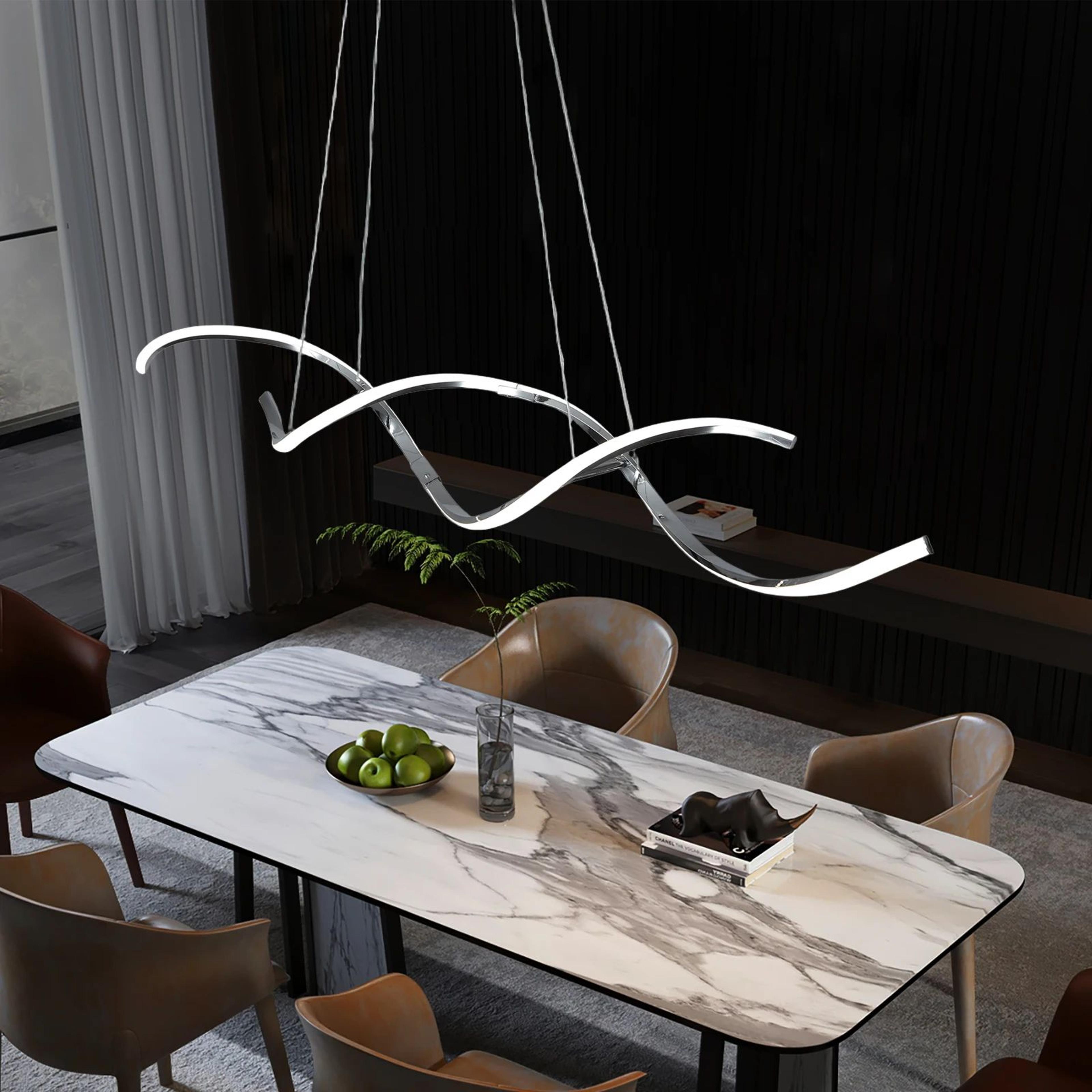 Modern Linear Chandelier LED Pendant Light For Kitchen Island And Dining Room 1
