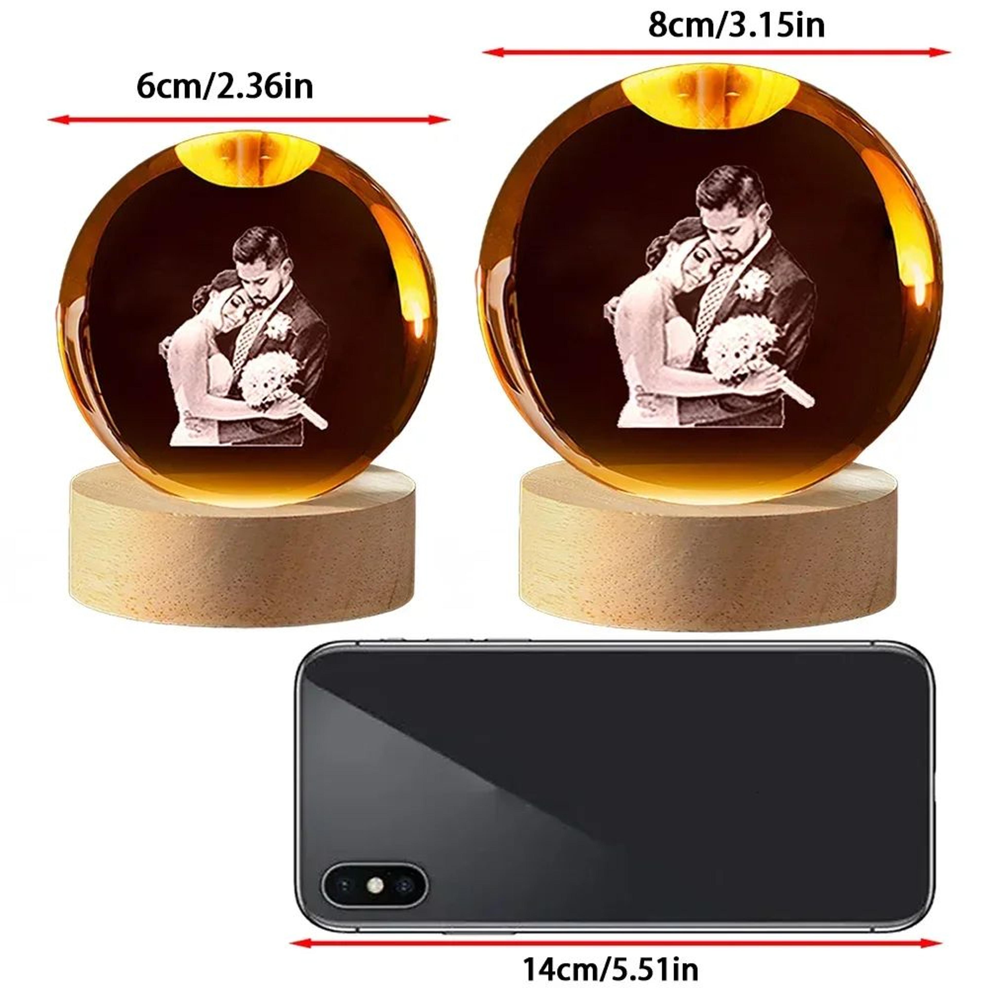 Personalized 3D Crystal Ball Night Light With Custom Photo Engraving 3