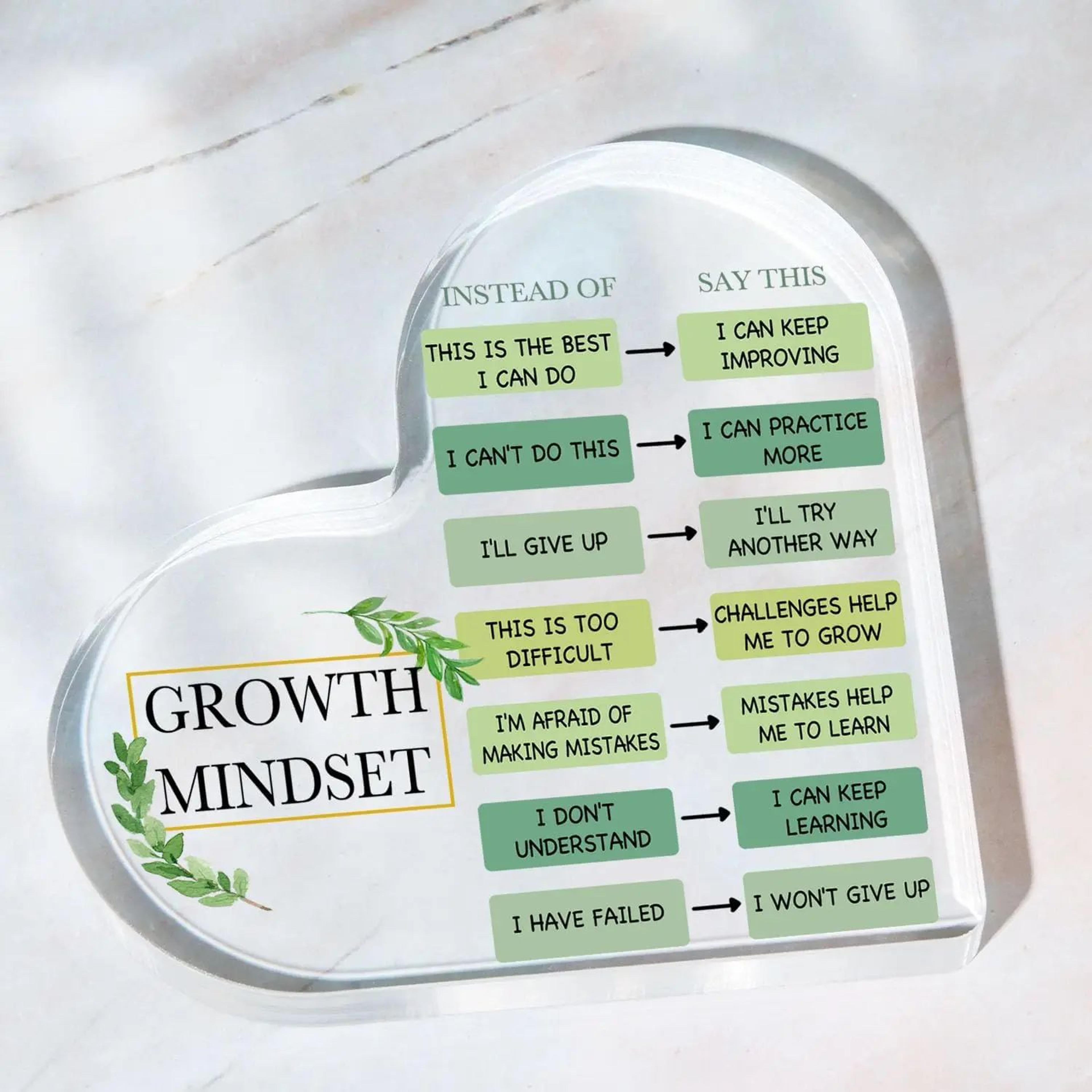 Growth Mindset Decor Acrylic Inspirational Gift For Teachers Classrooms And Offices 3