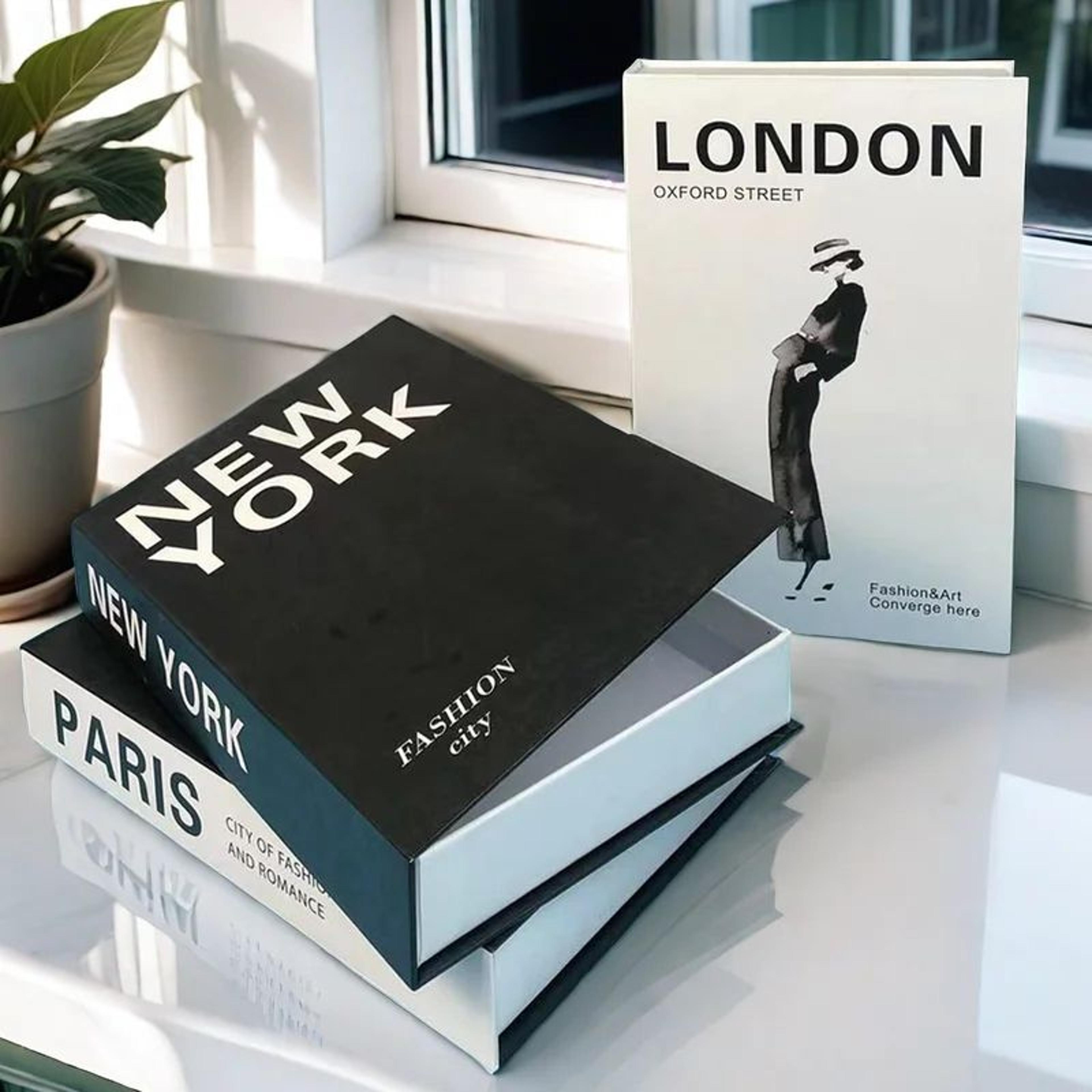 Paris Chic Faux Book Storage Box Decorative Book Box For Coffee Table Decor 5