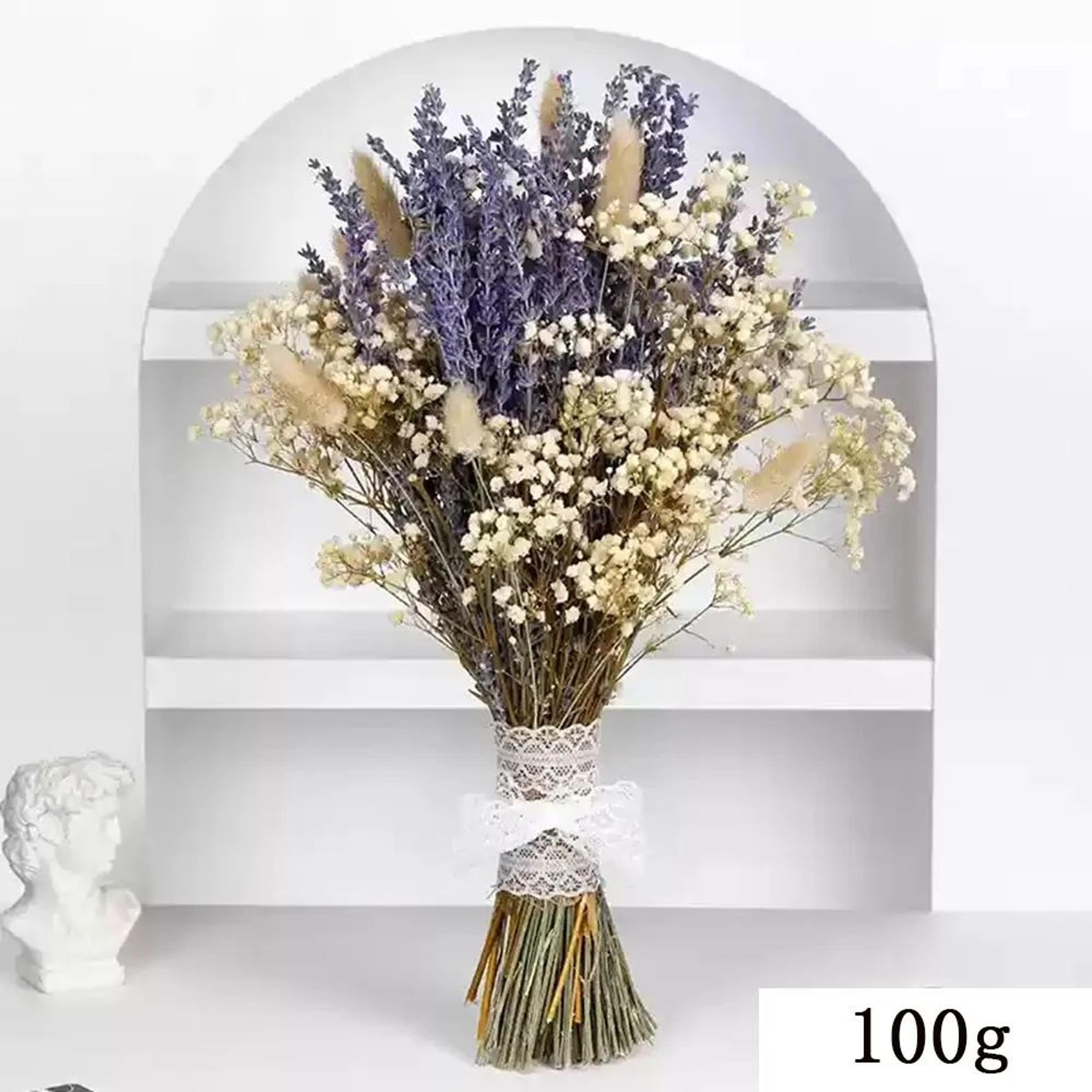 Lavender Bliss Dried Lavender Bouquet With Babys Breath For Romantic Home  Wedding Decor 8