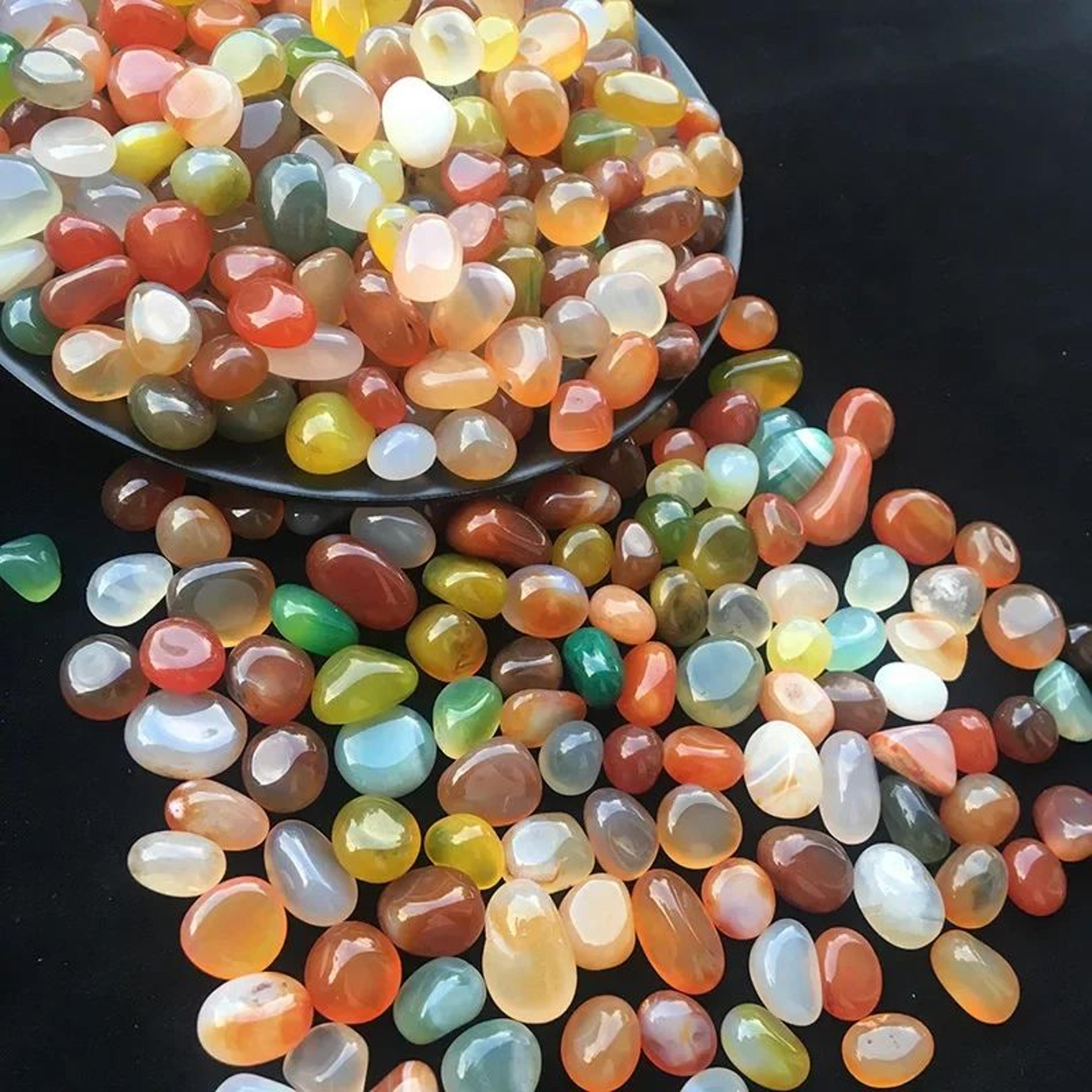 premium colorful agate pebbles for aquariums, vases & succulent decor