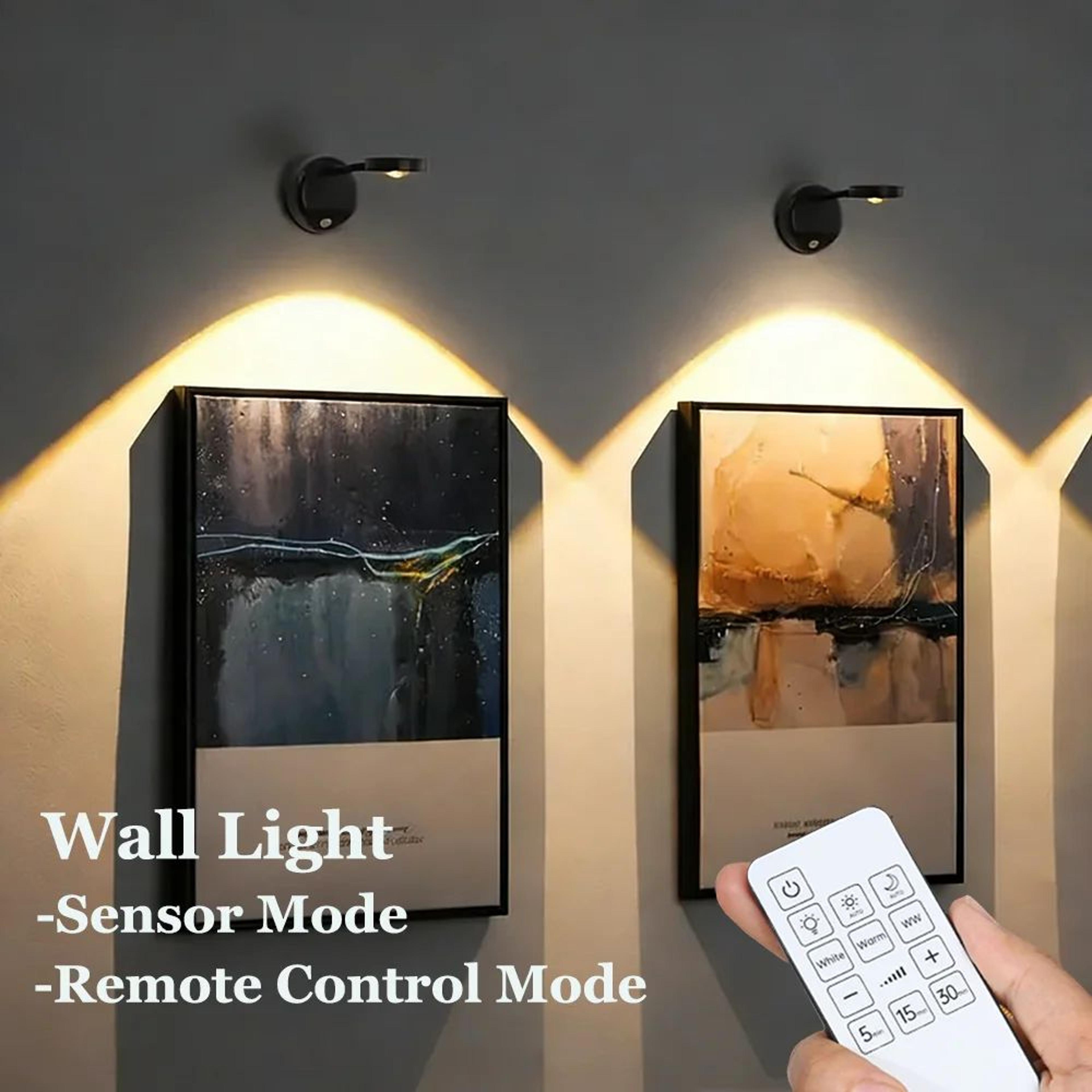 Smart Motion Sensor Rechargeable LED Picture Light  Wireless Dimmable Wall Spotlight 0