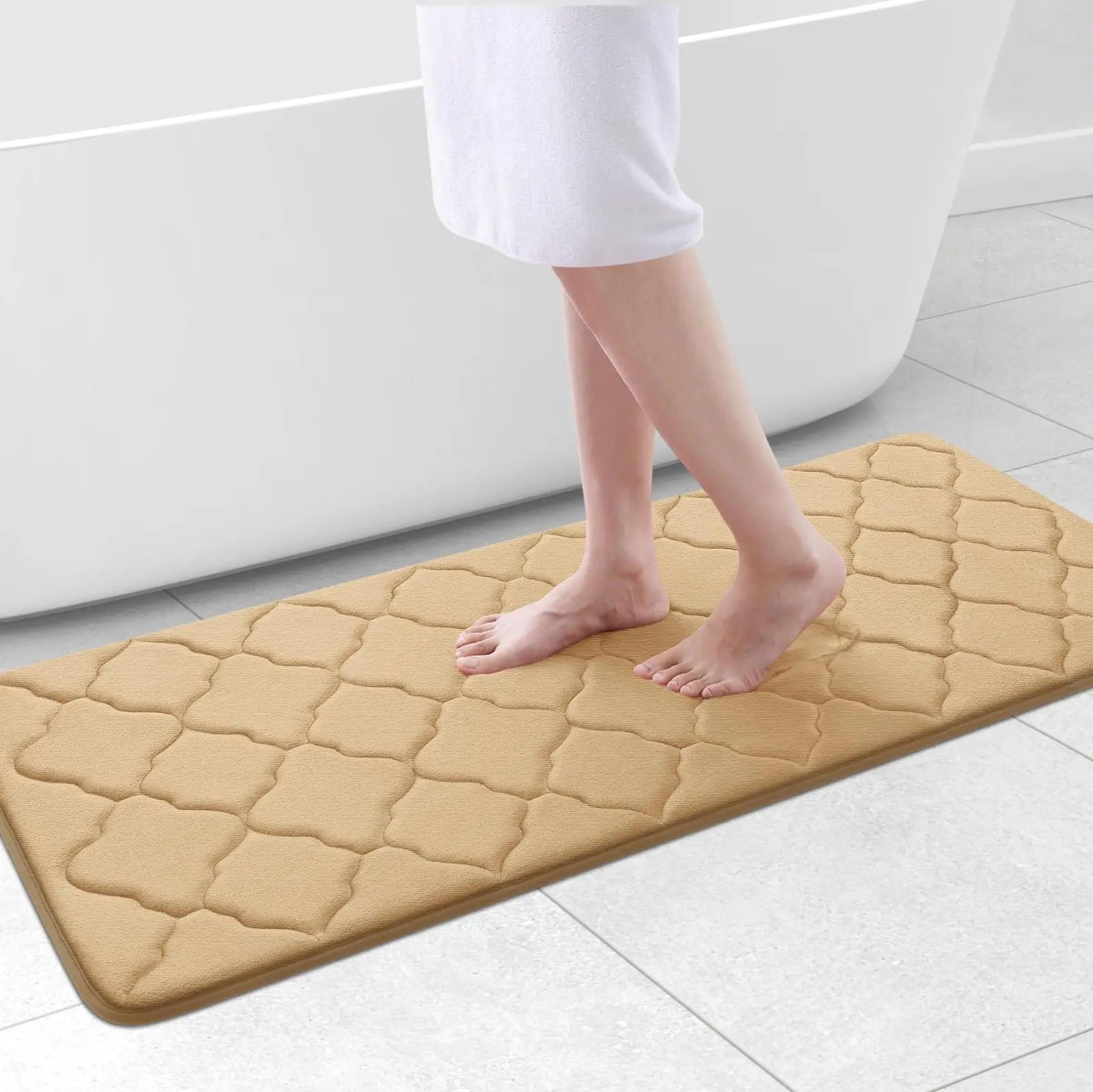 Homaxy Memory Foam Bath Mat With Nonslip Bathroom Mat Comfort And Absorbent Lattice Design 8