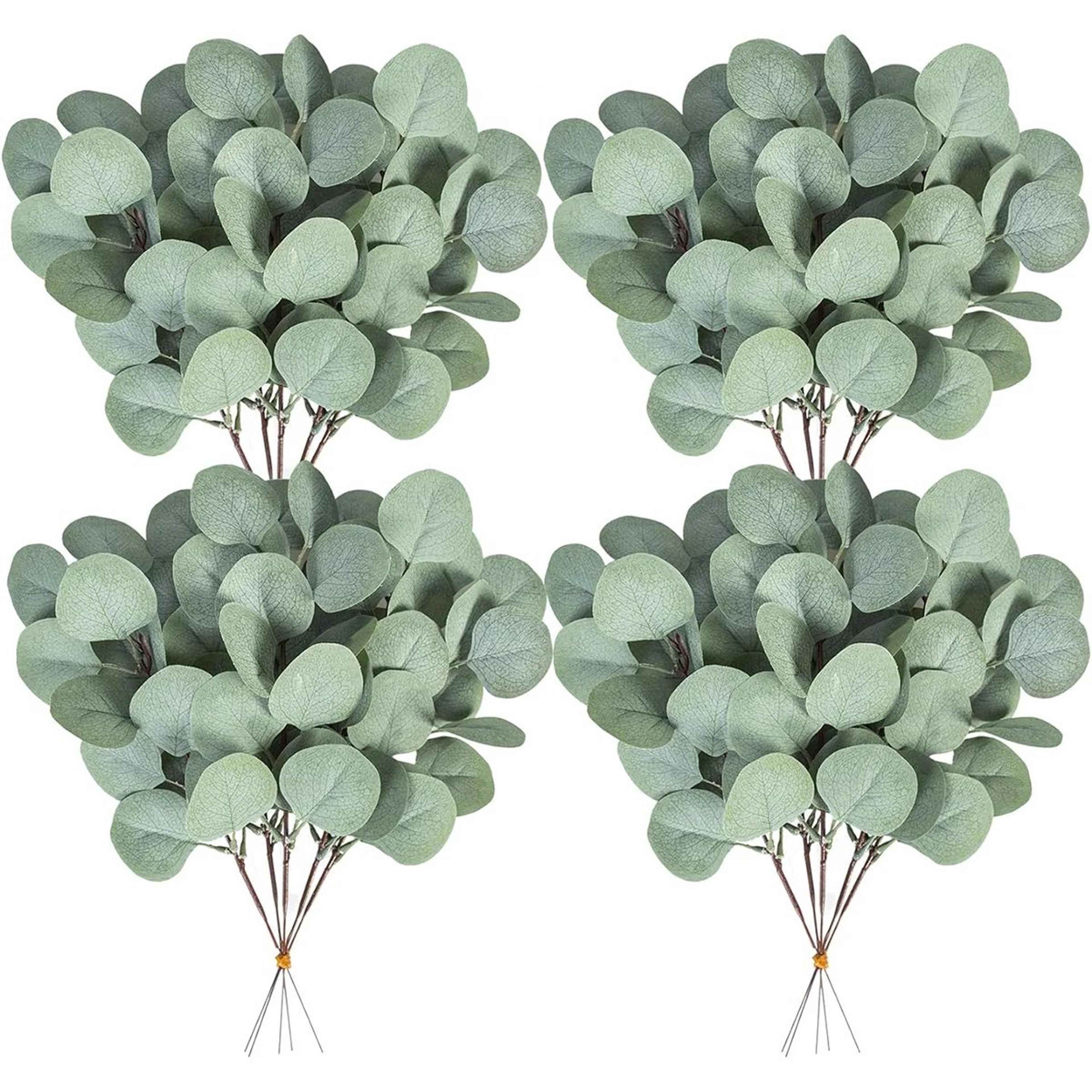 artificial eucalyptus stems set of 10 for vase decor, wedding greenery and diy floral decor