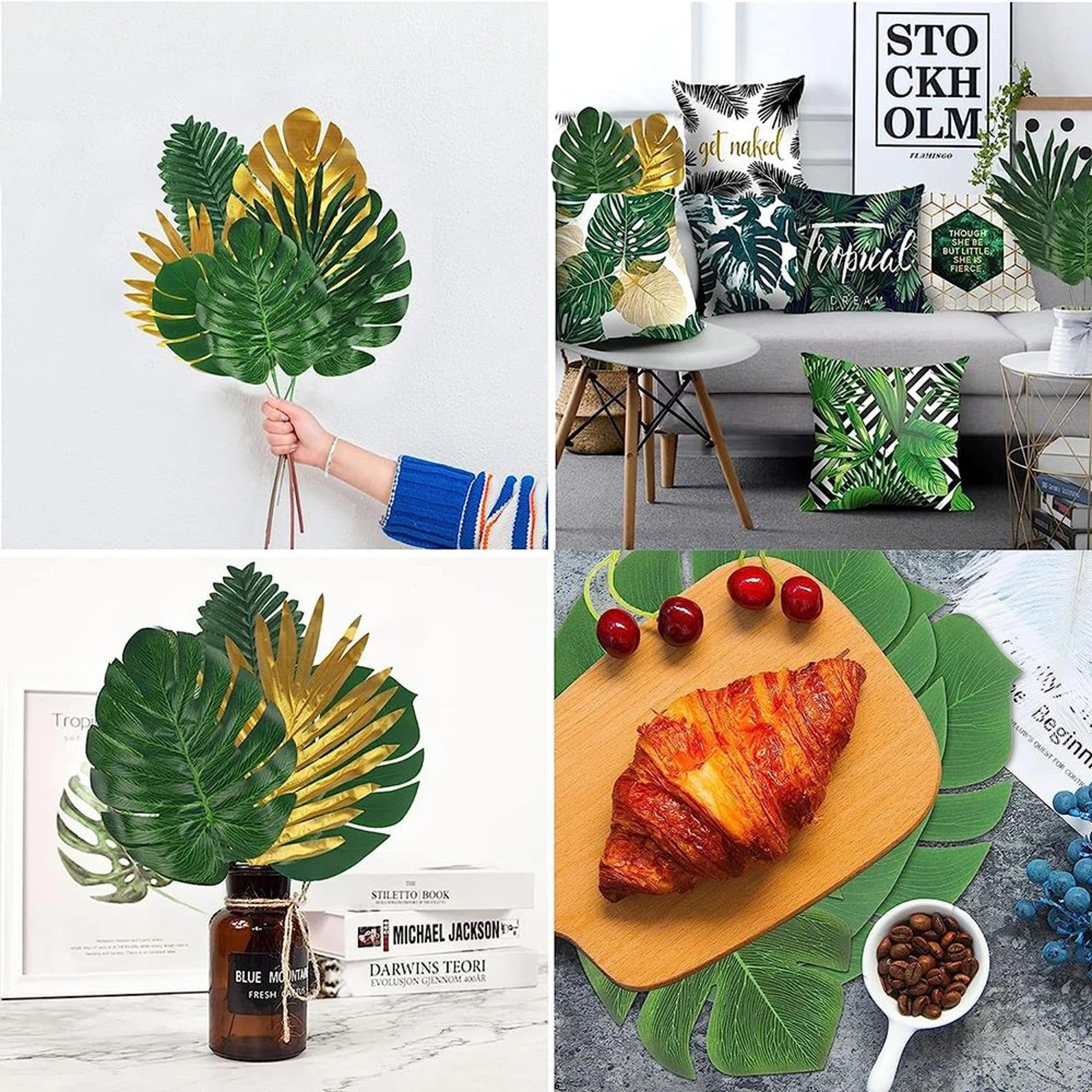 Artificial Tropical Palm Leaves For Luau Party Decorations Jungle Safari Party Supplies  Tropical P 2