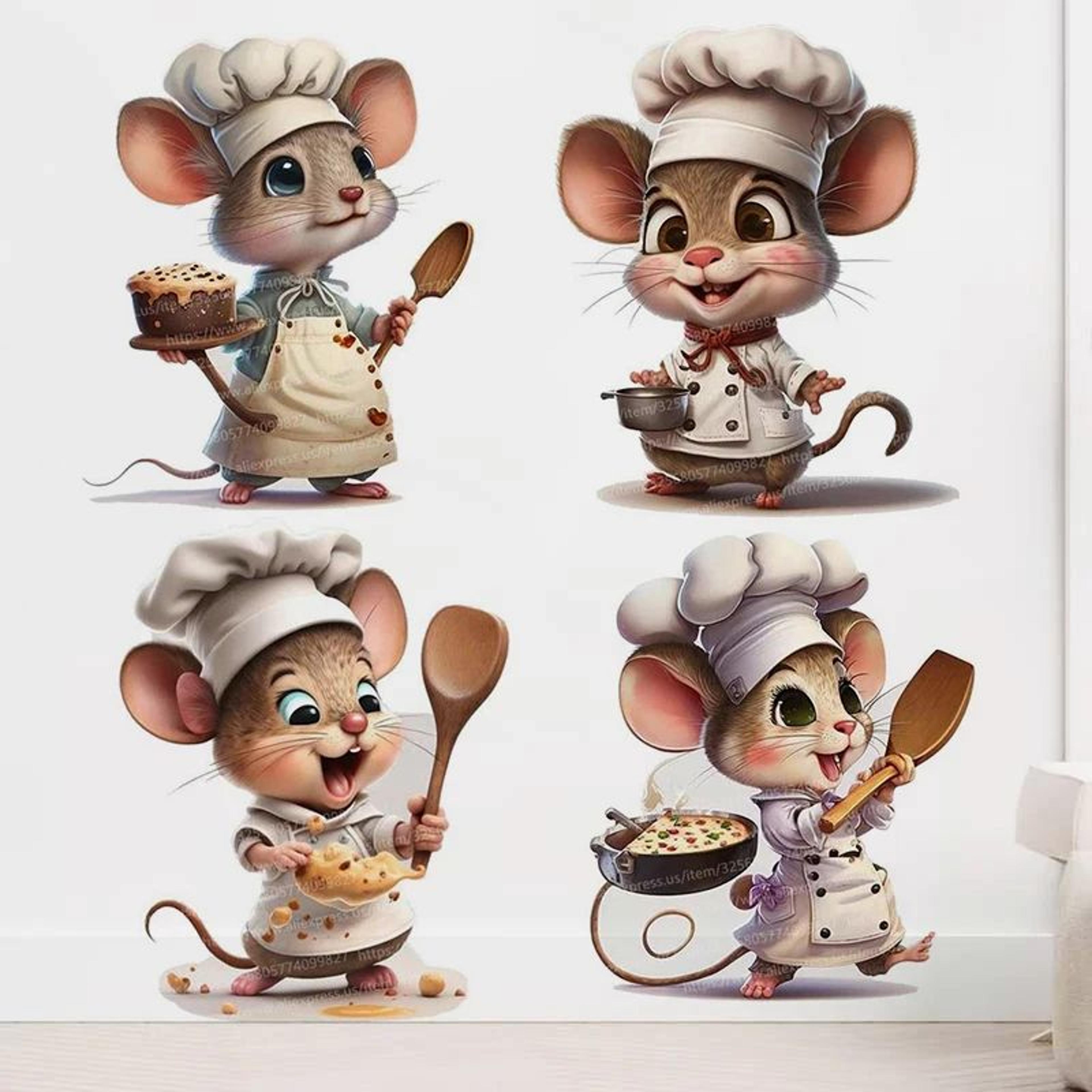 Chef Mouse Wall Sticker Peel And Stick Kitchen Wall Decal 0