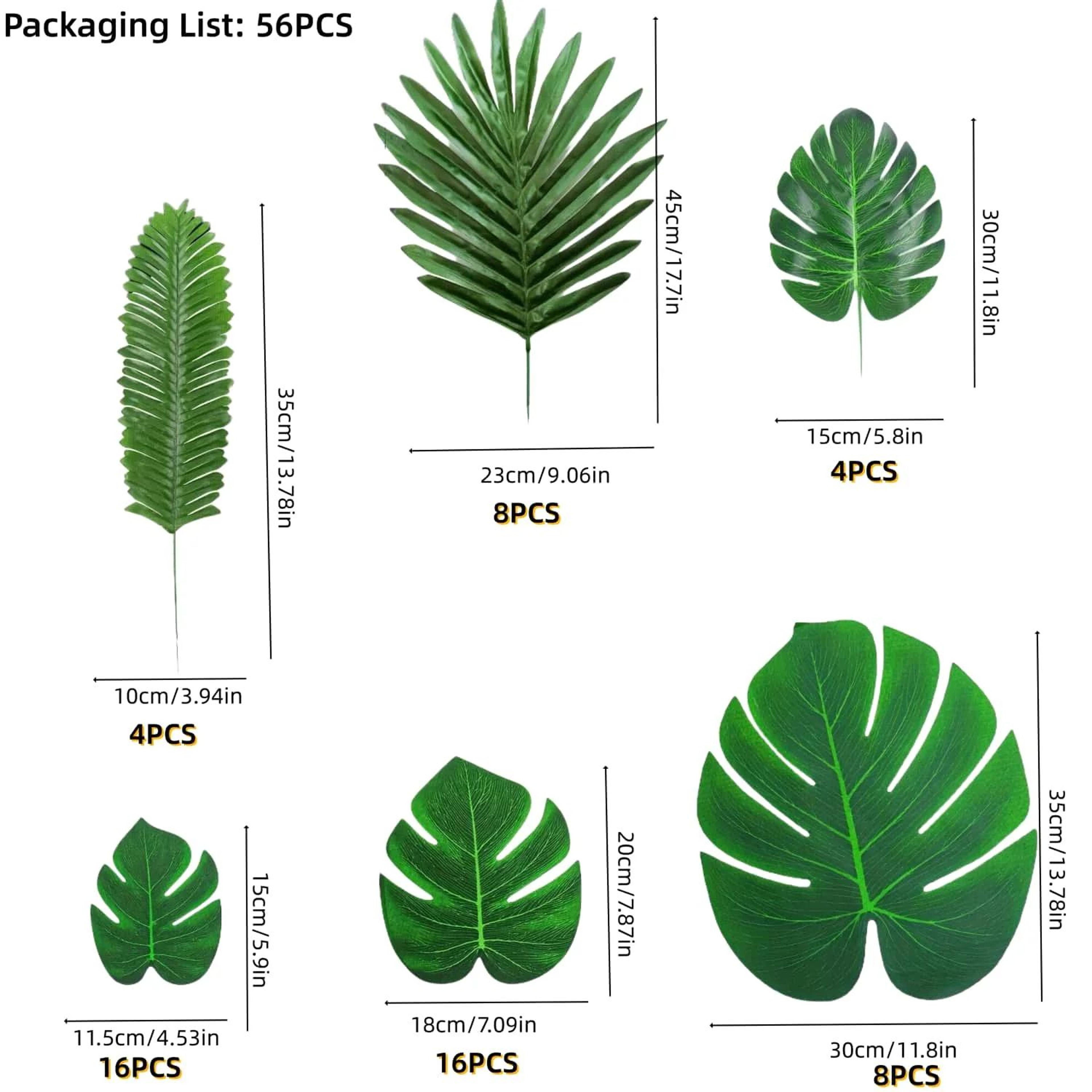 Lush Tropics Artificial Palm Leaves Set For Jungle Party  Home Decor 16