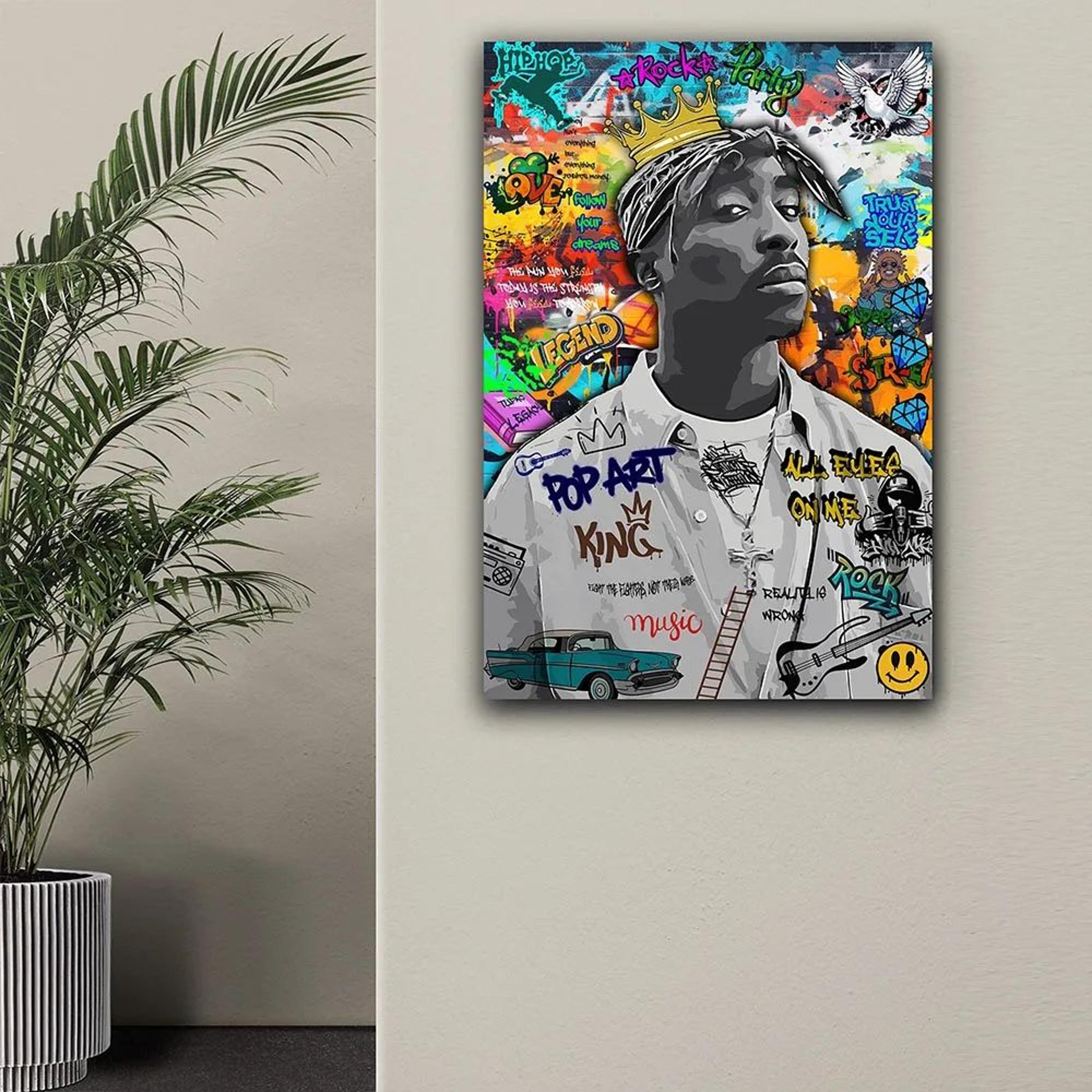 Retro Gangster Wall Art Graffiti Canvas Print For Street Style Home Decor 1