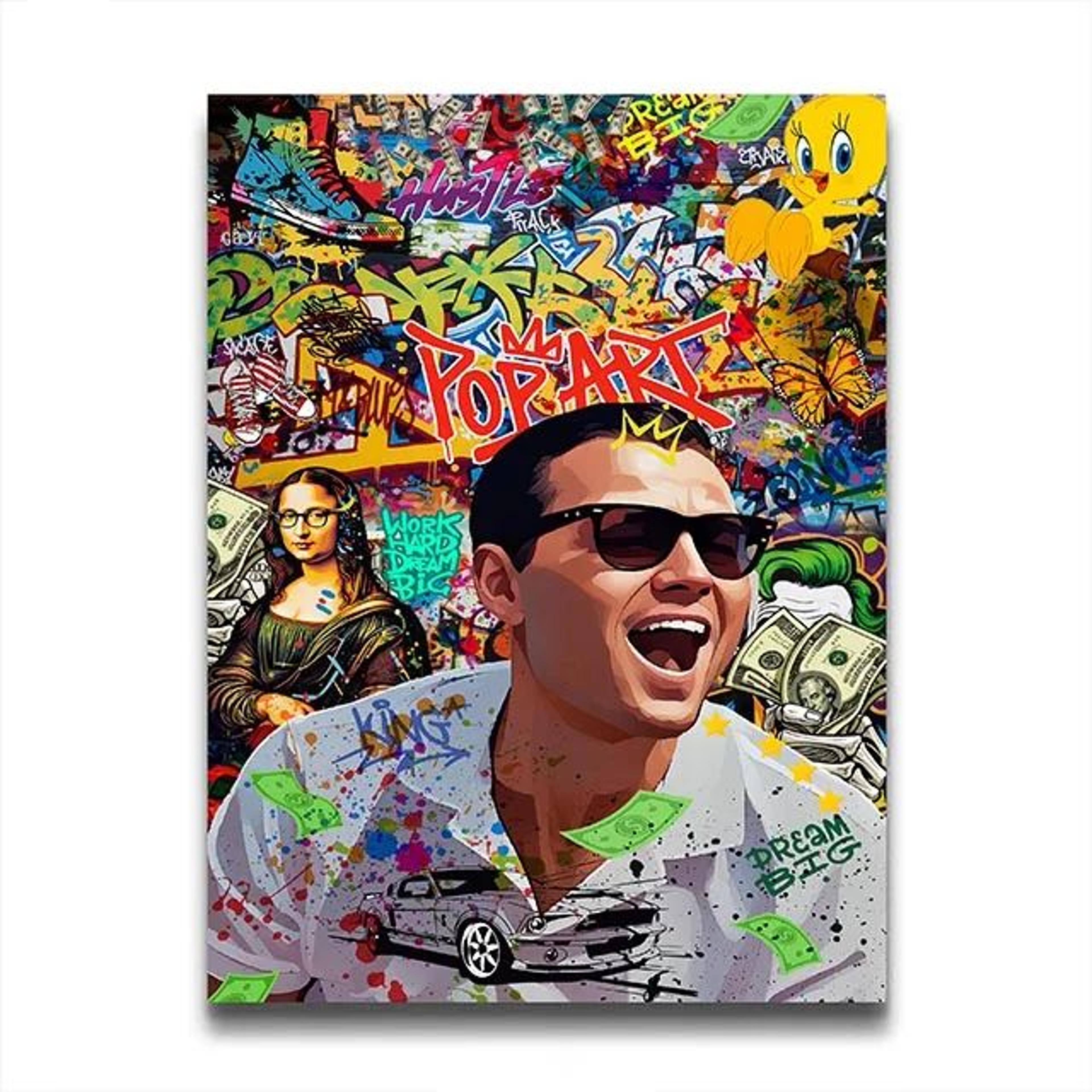 Retro Gangster Wall Art Graffiti Canvas Print For Street Style Home Decor 9