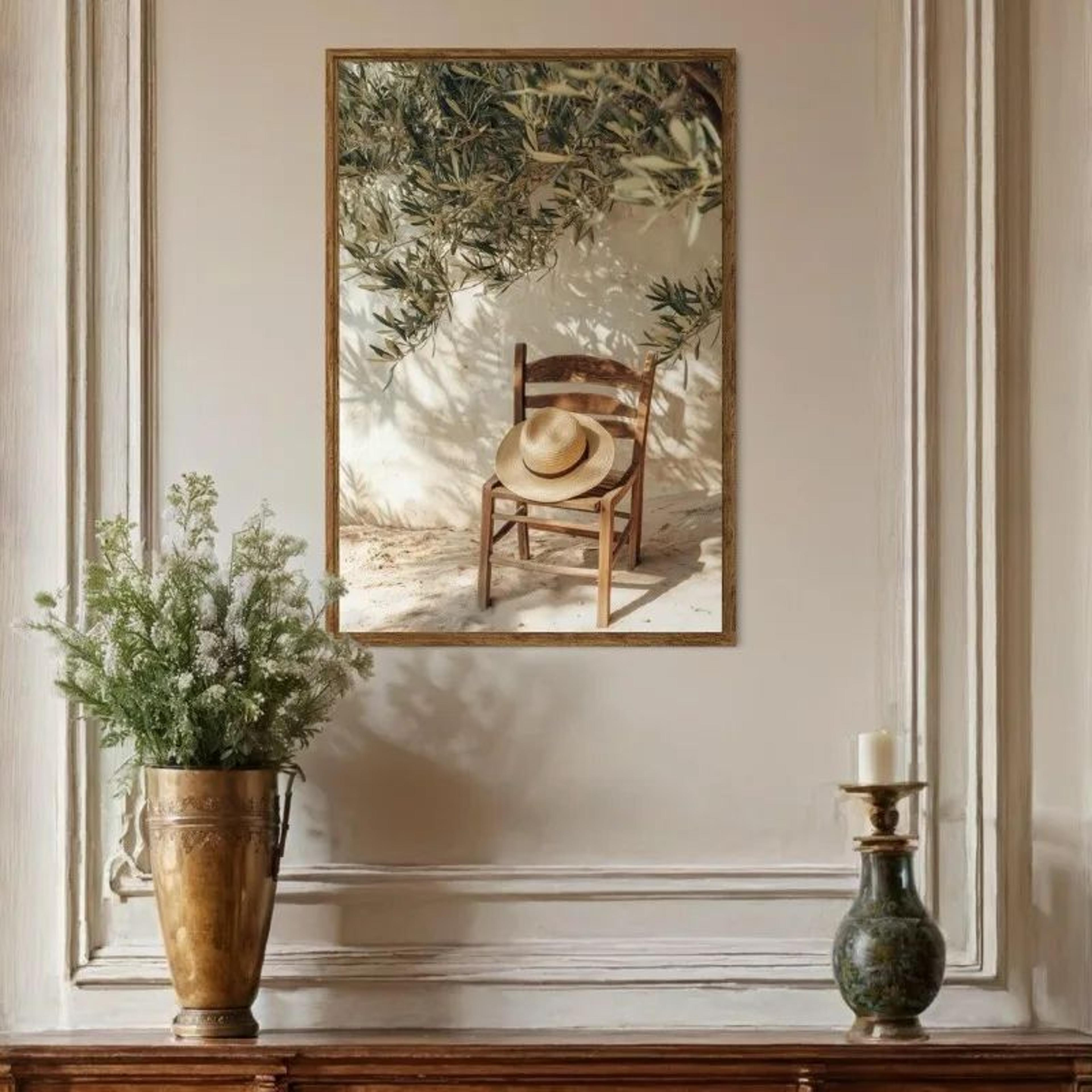 Frameless Olive Tree Minimalist Canvas Print  Mediterranean Botanical Wall Art Decor 3