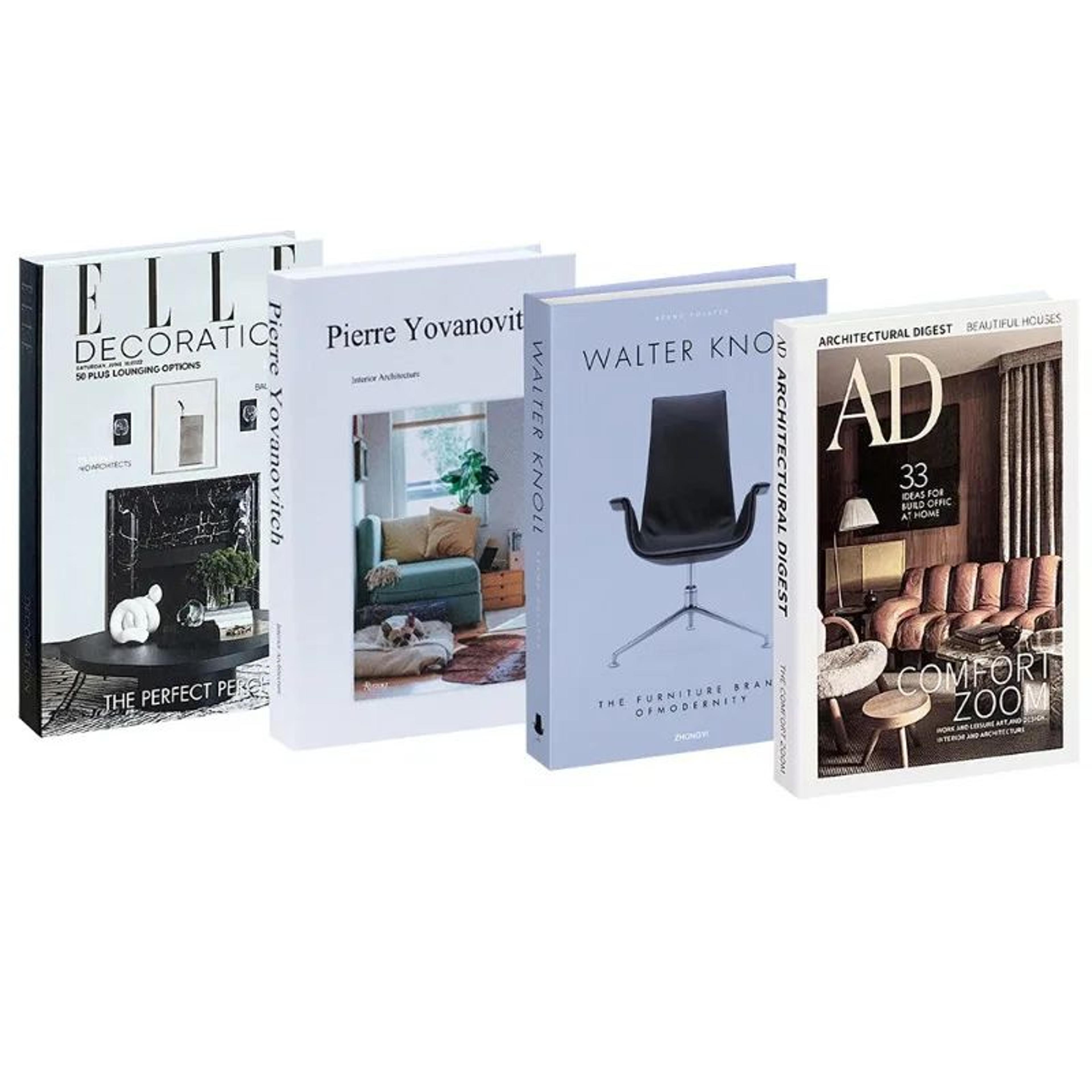 Aesthetic Decorative Book Set For Home Decor Coffee Table And Bookshelf Styling 4pcs 4