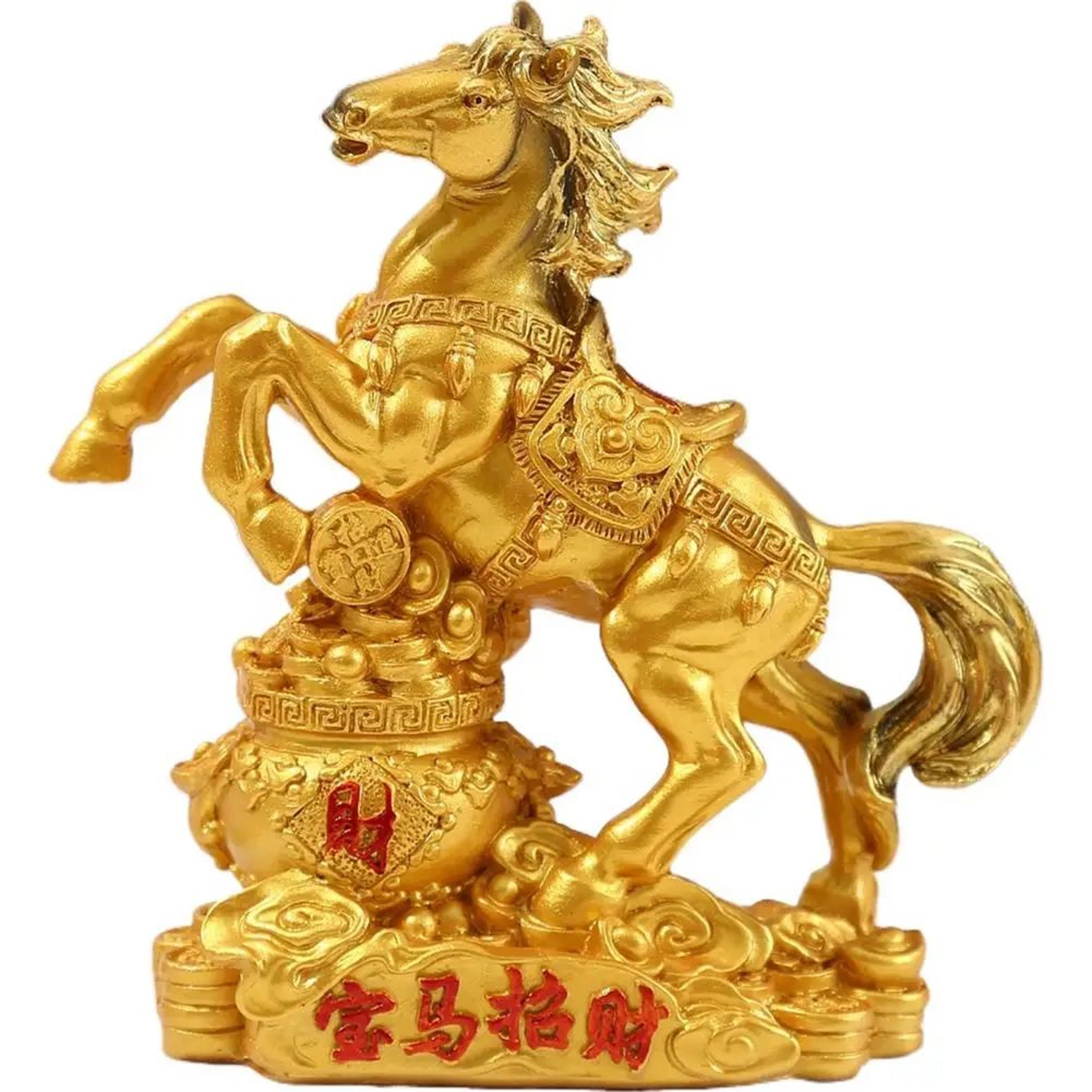 Rosewood Horse Statue For Wealth  Success  Feng Shui Zodiac Desk Decor 9
