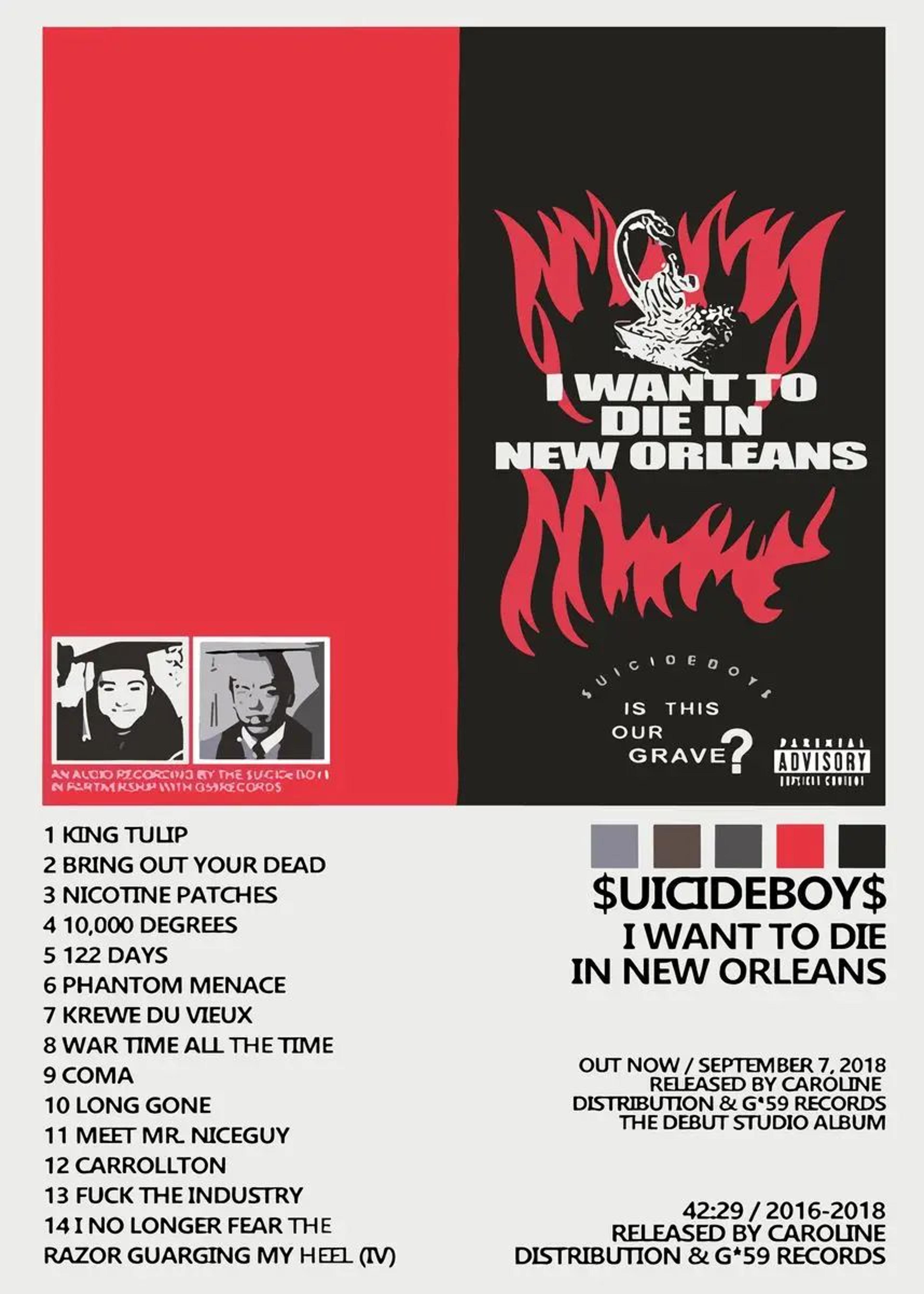 Suicideboys Poster Canvas Print Vintage Hip Hop Wall Art Album Cover Decor 16