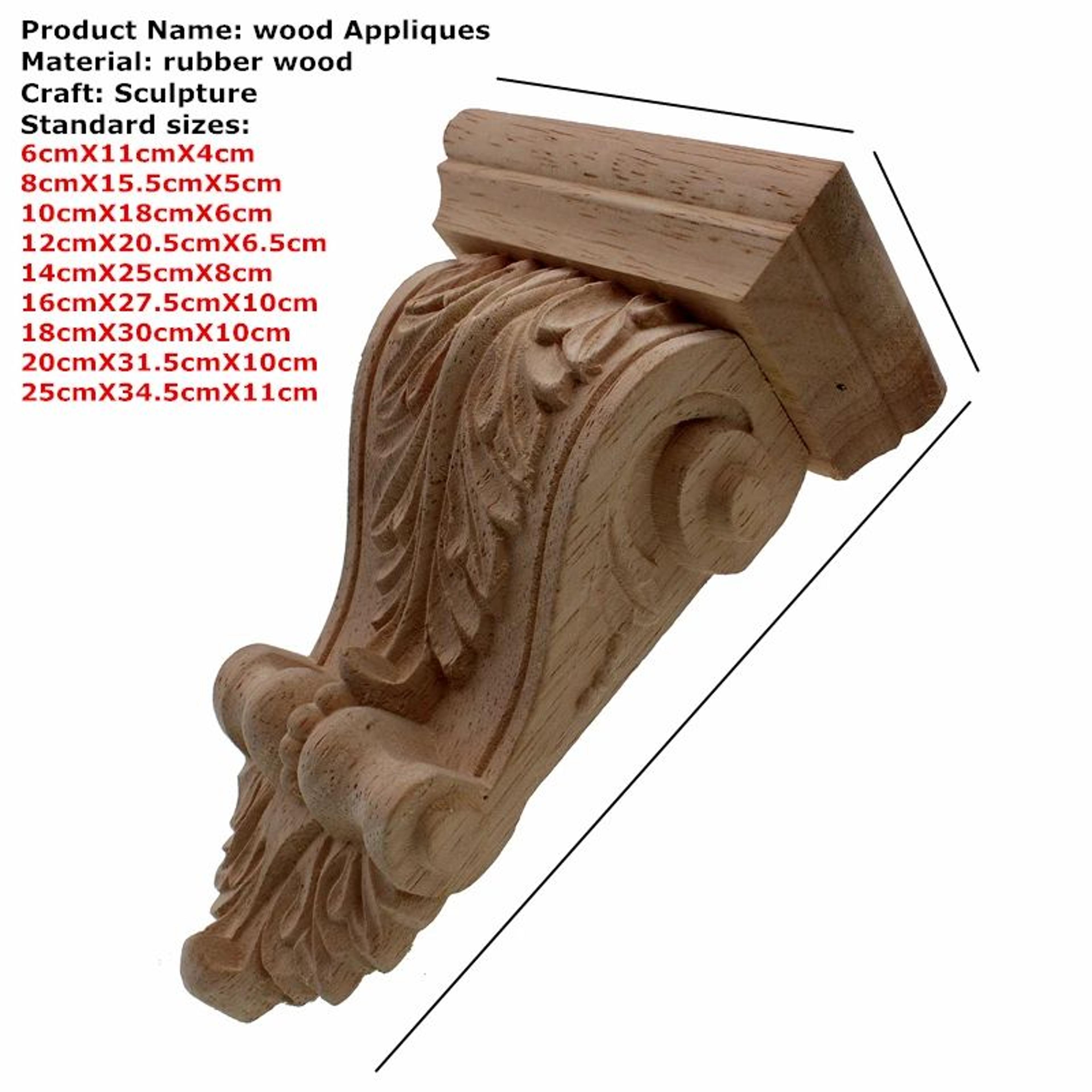 HandCarved Oak Wood Applique  Vintage Furniture Decor Accent 1