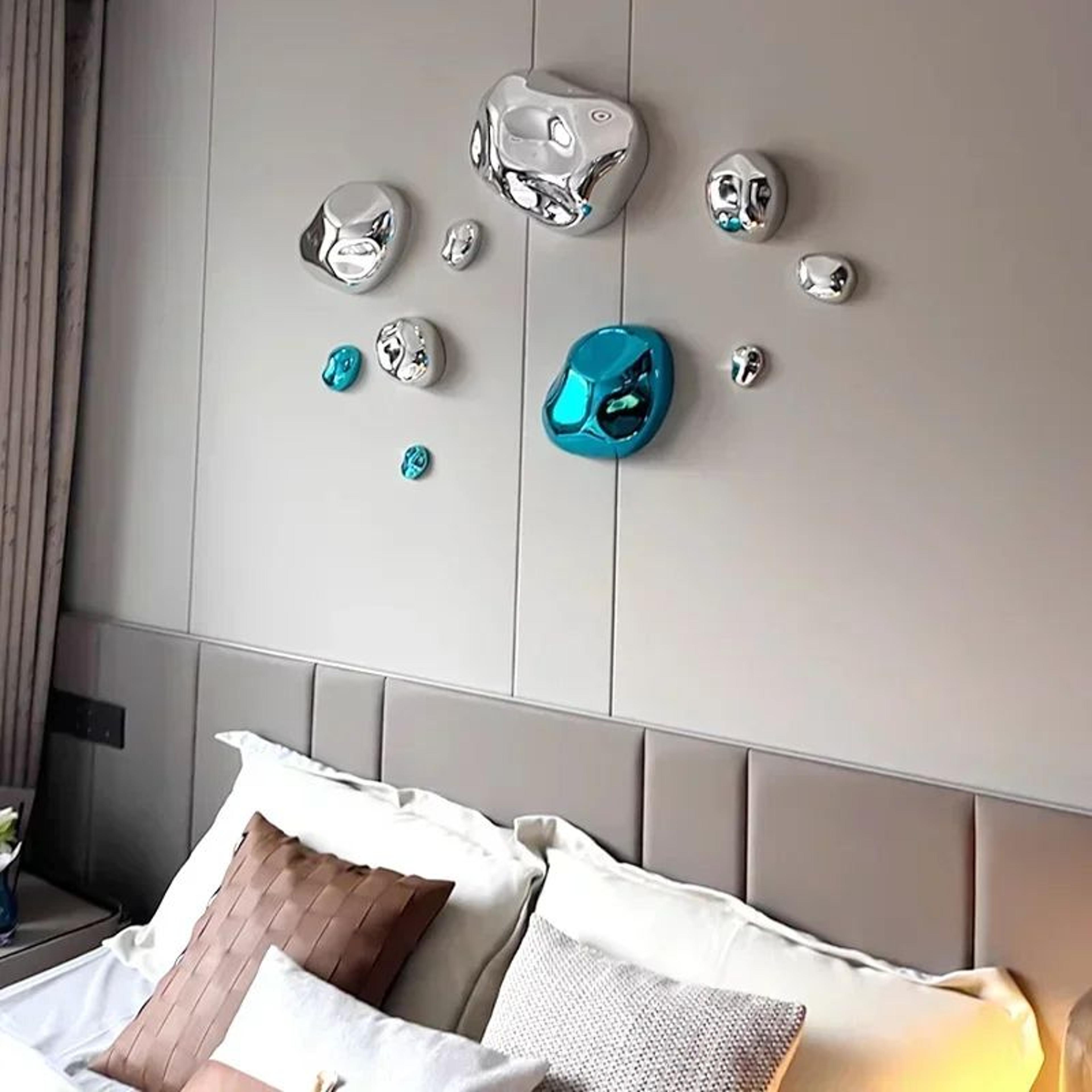 modern stone abstract wall decor hanging for minimalist living rooms