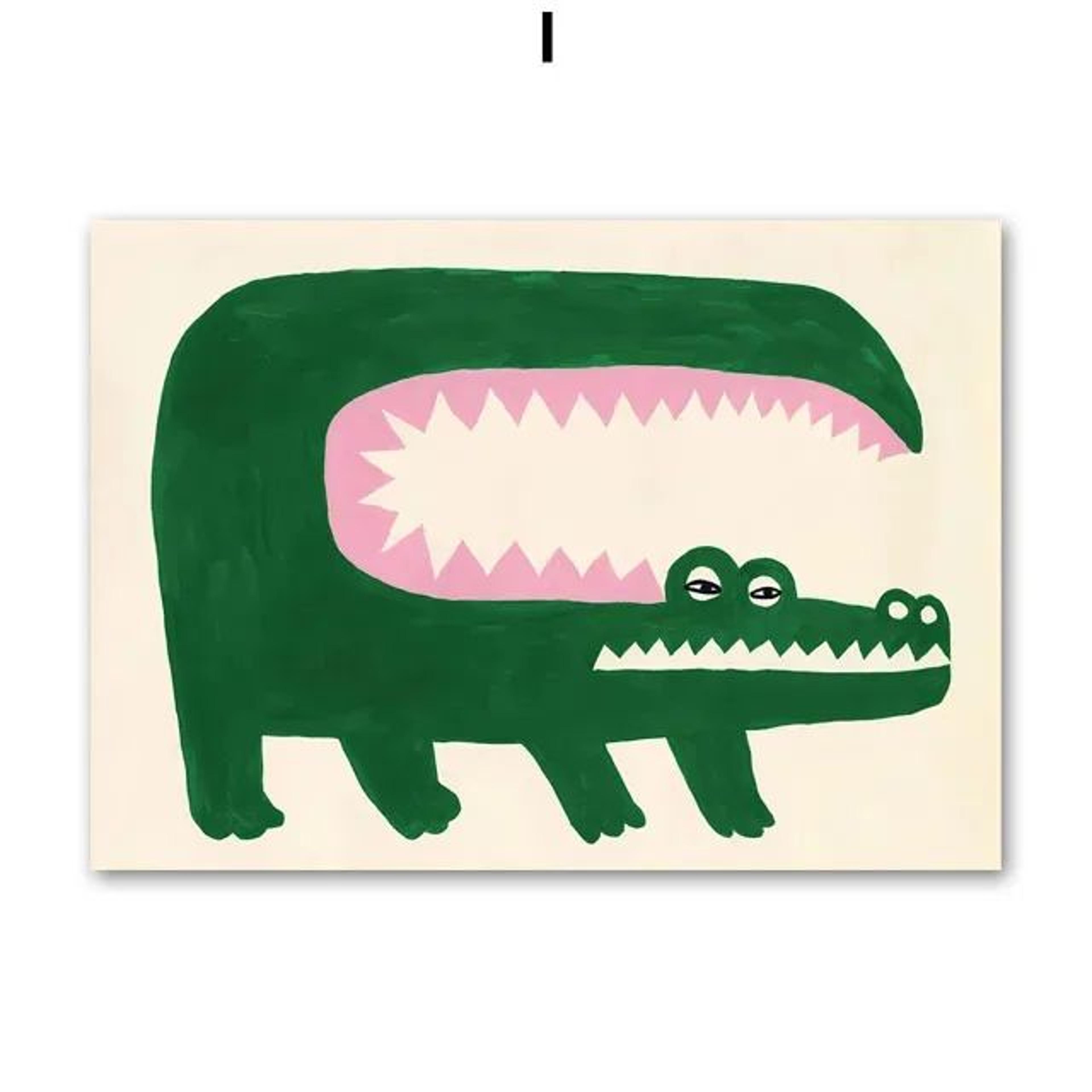 Abstract Crocodile Fish Canvas Wall Art  Colorful Modern Living Room Decor 12