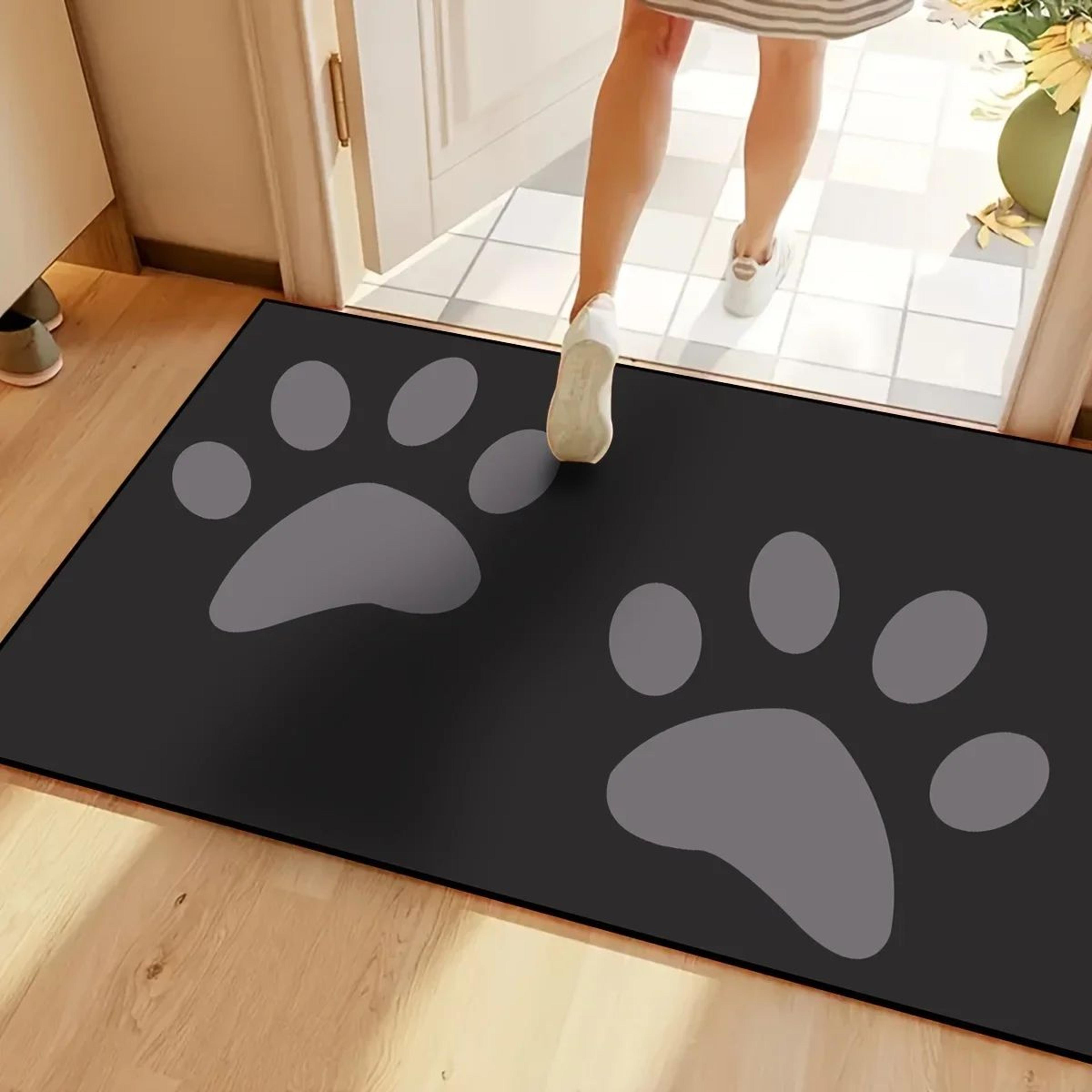 Cat Paw Print Doormat Absorbent Door Mat Washable Entryway Rug 12