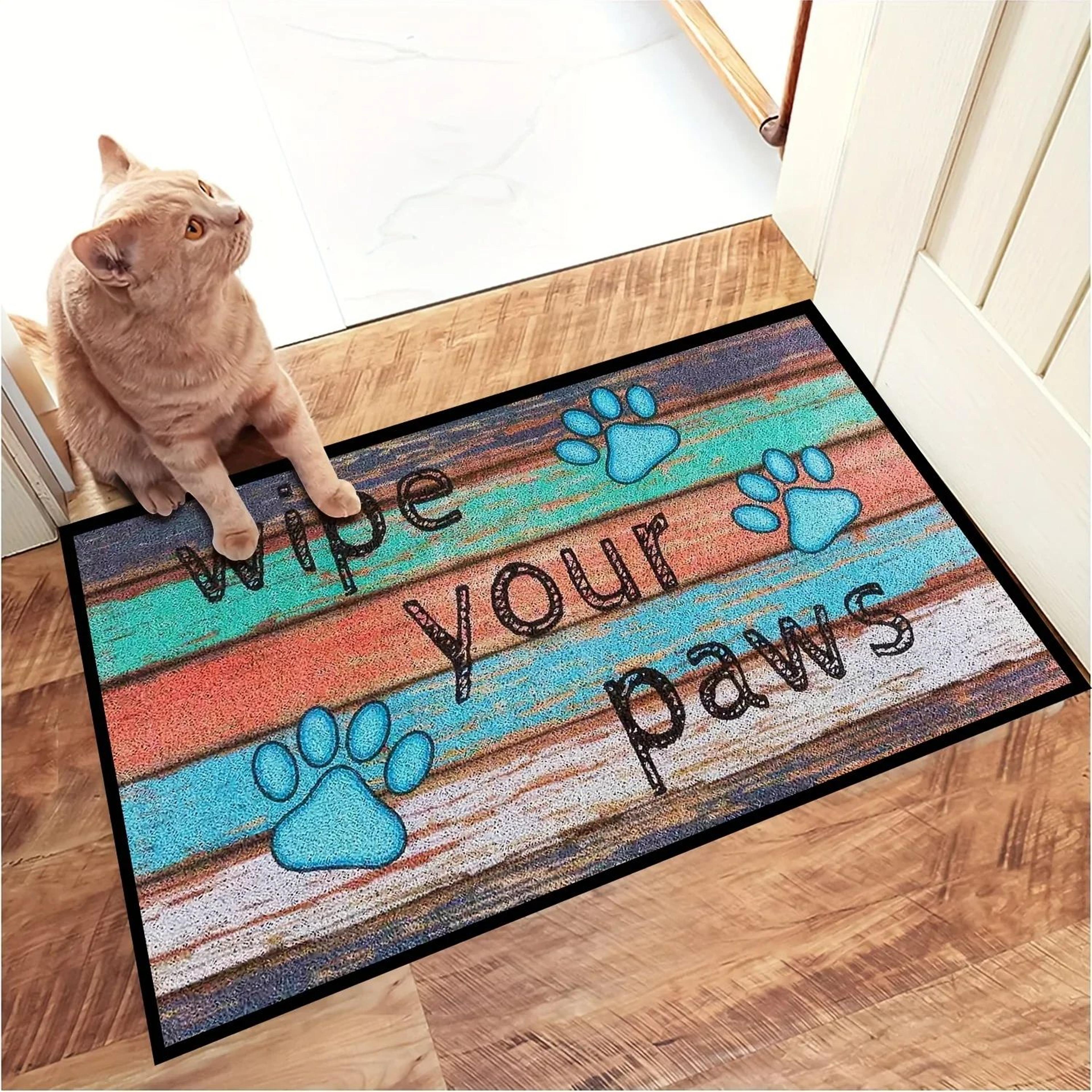 Cat Paw Print Doormat Absorbent Door Mat Washable Entryway Rug 13