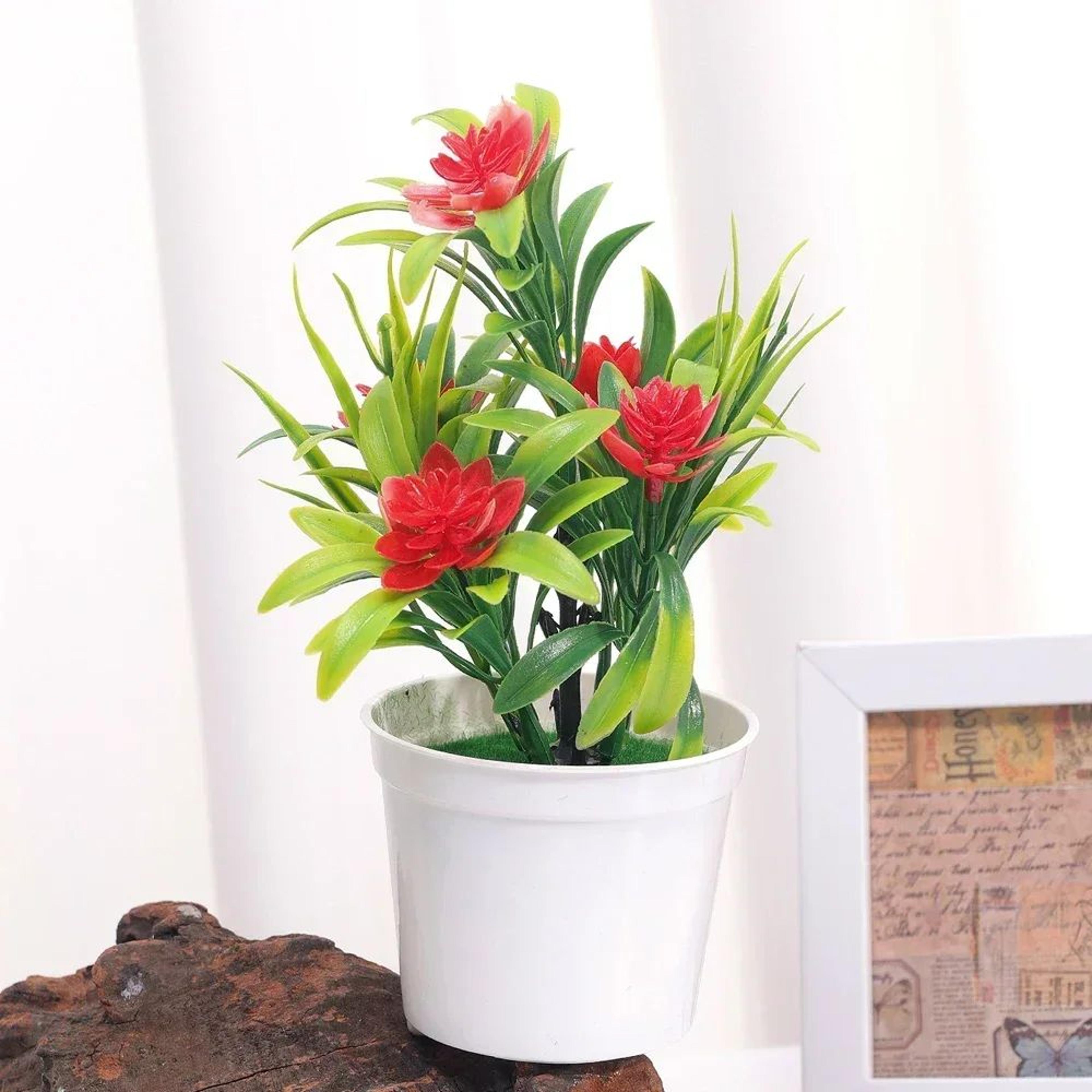 Artificial Potted Plants Mini Bonsai  Realistic Fake Flowers Decor For Home  Tabletop Styling 3