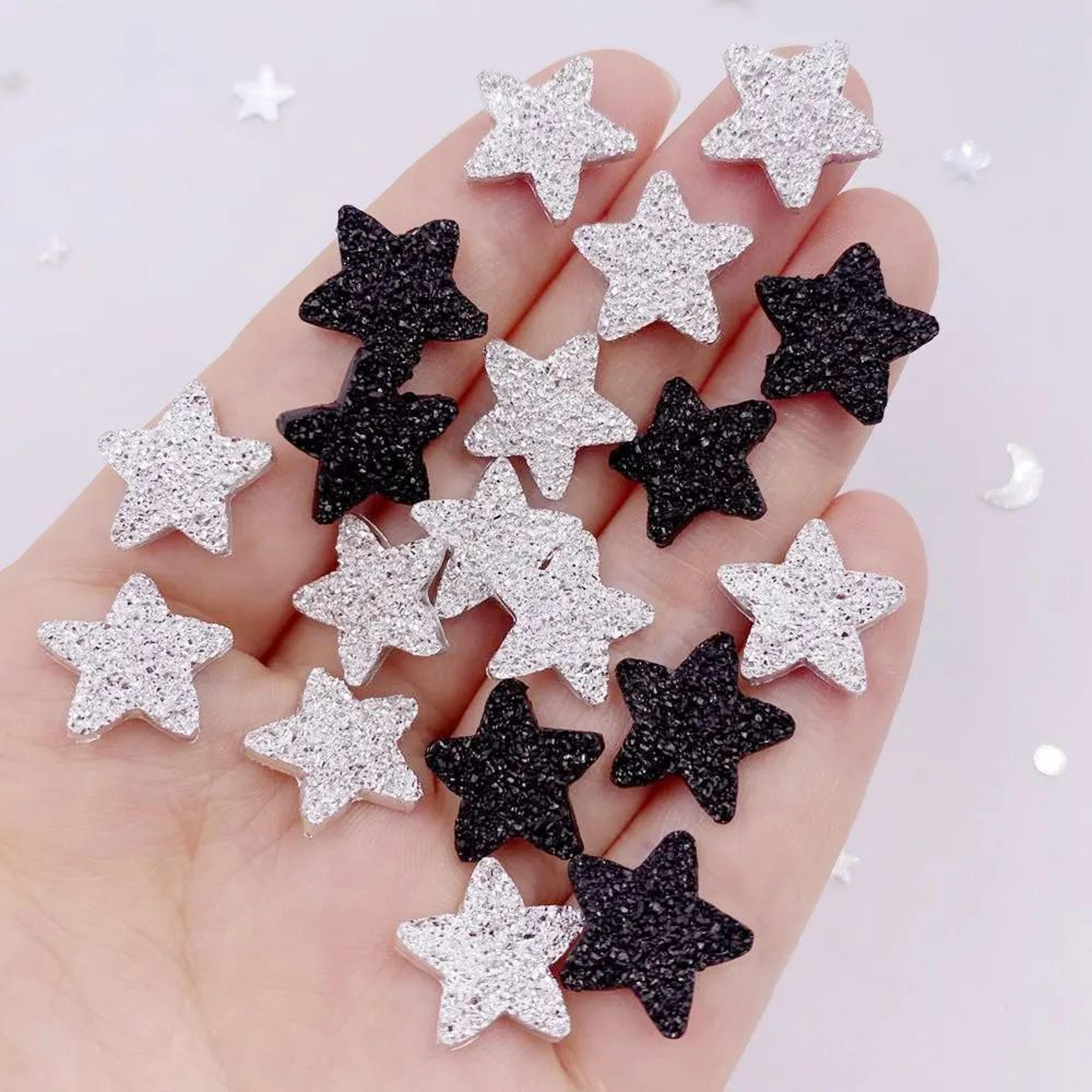 14mm flatback resin stars 50-piece set for scrapbooking, wedding decor and diy crafts