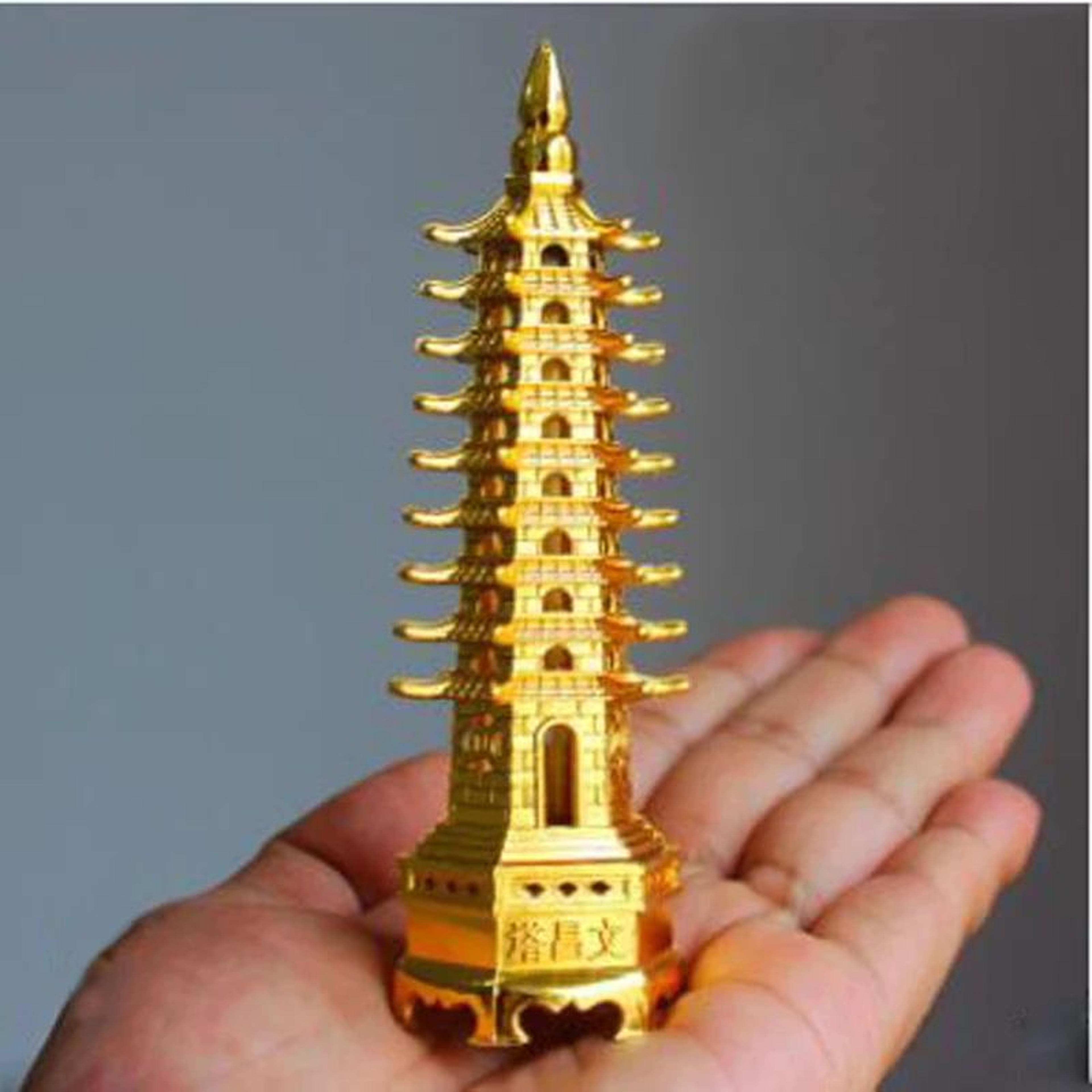 Wenchang Pagoda Feng Shui Tower Metal Statue For Office Desk Decor 1