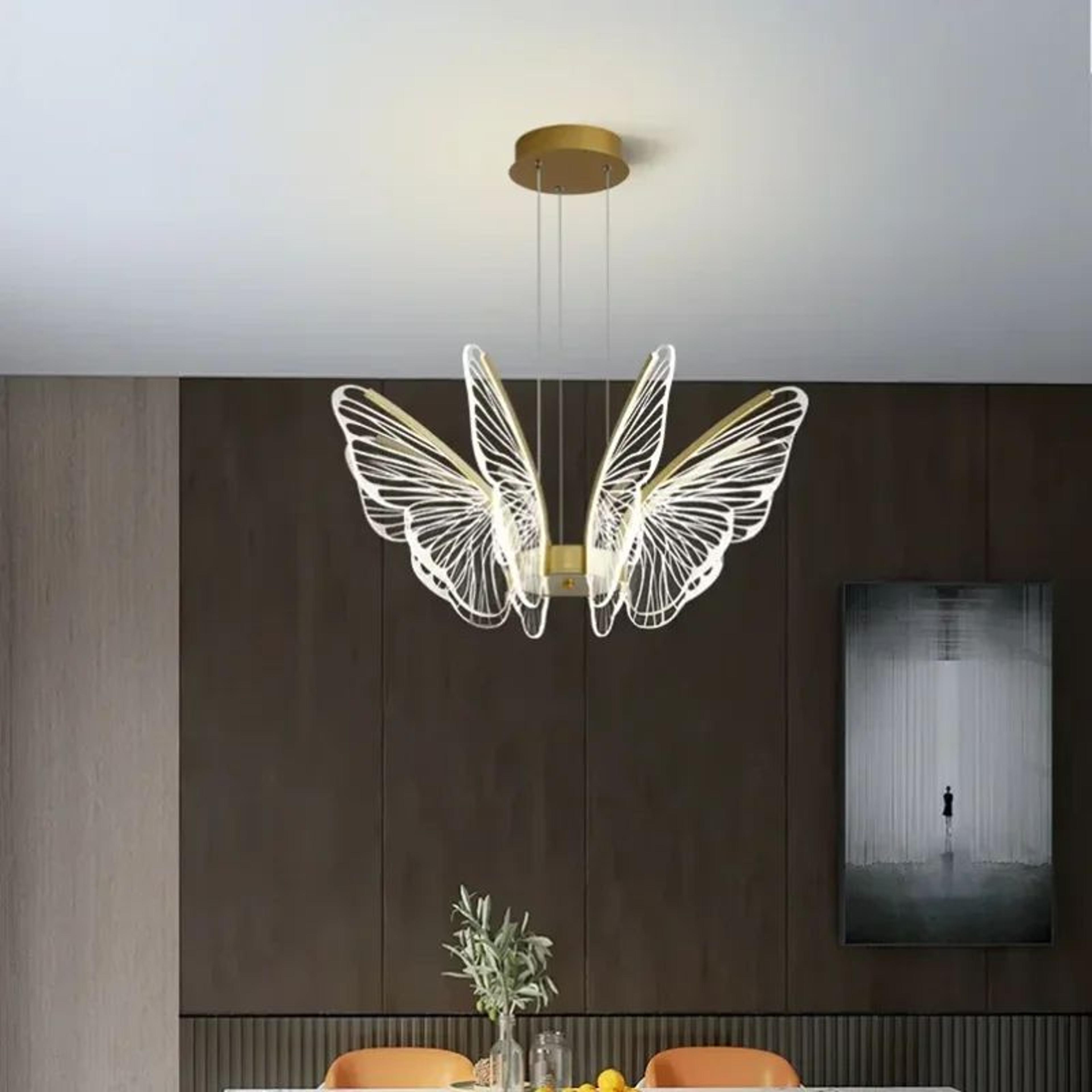 aurora butterfly chandelier led acrylic pendant light for bedroom, living room & kitchen island