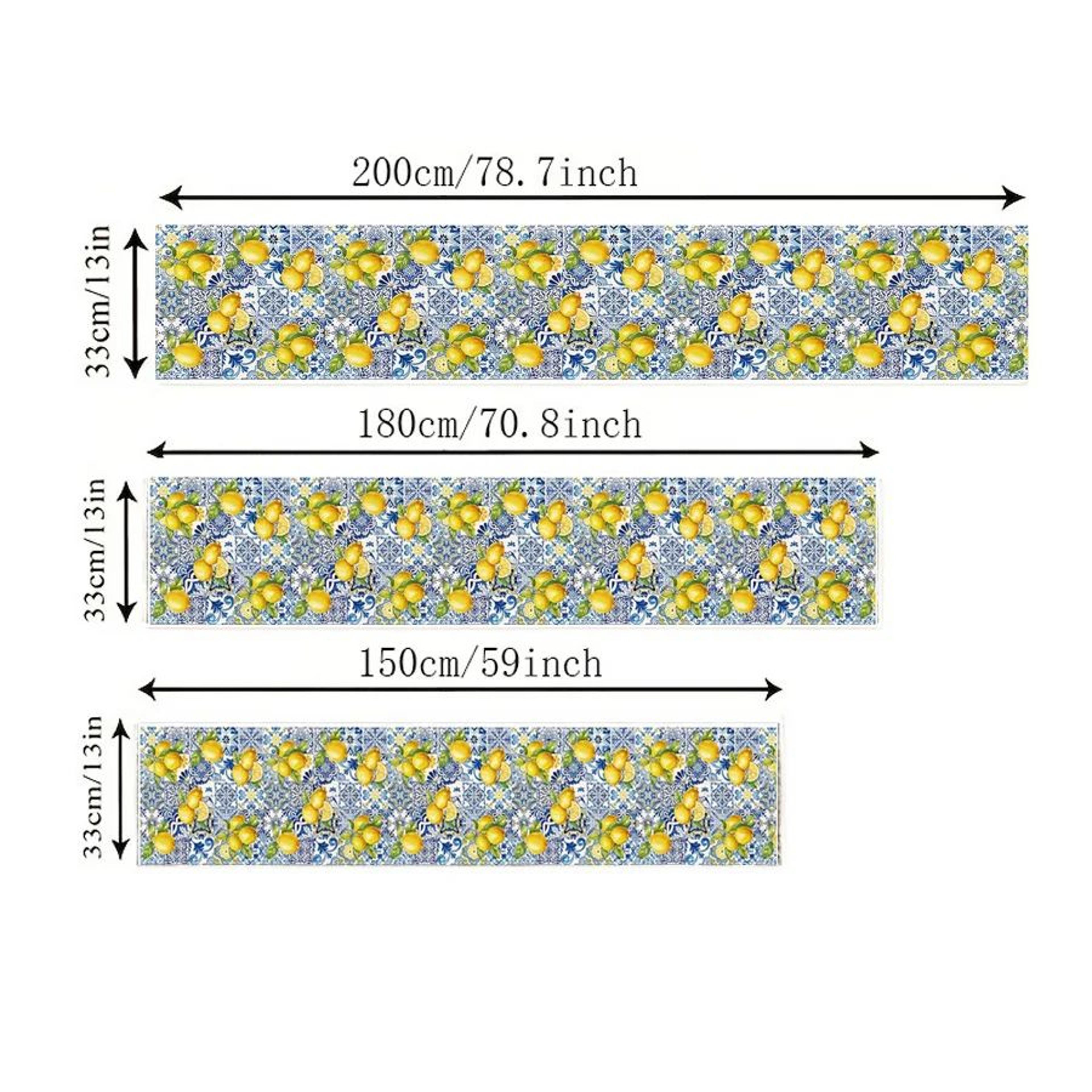 Lemon Tile Linen Table Runner For Farmhouse Dining And Summer Tablescapes 4