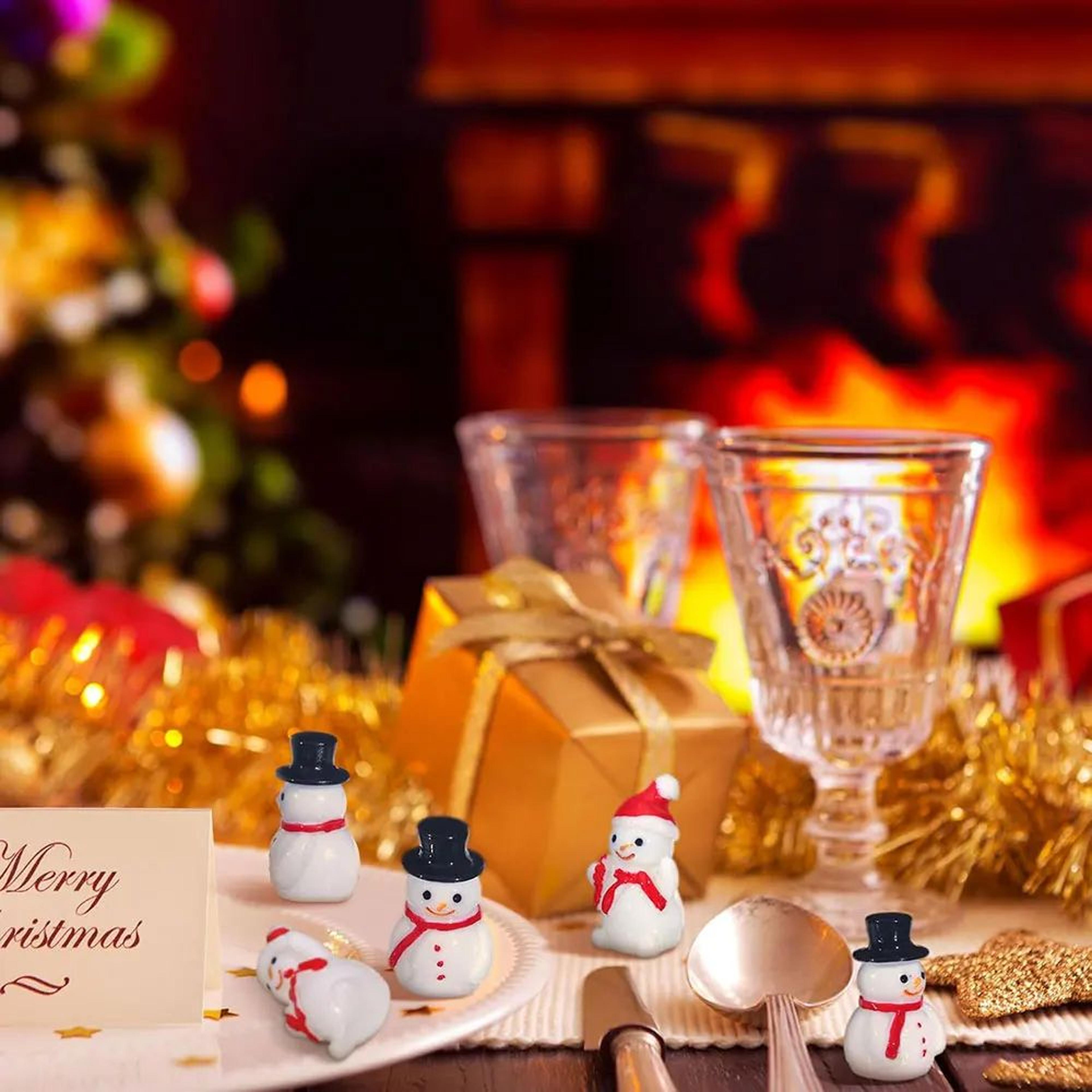Festive Mini Snowman Figurines Set For DIY Holiday Decor  Crafts 2
