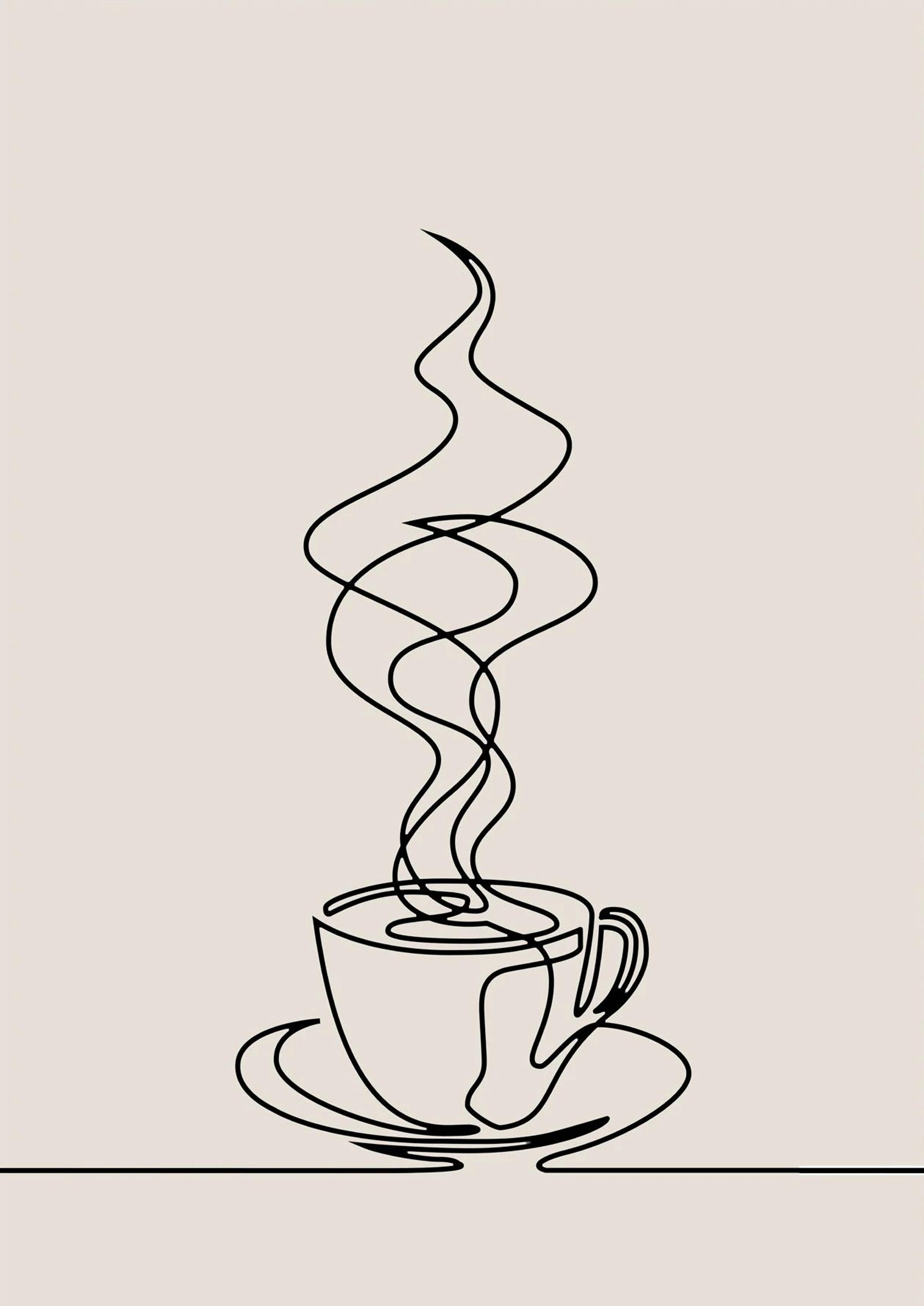 Minimalist Skeleton Coffee Wall Art Canvas  Modern Coffee Lover Decor 4