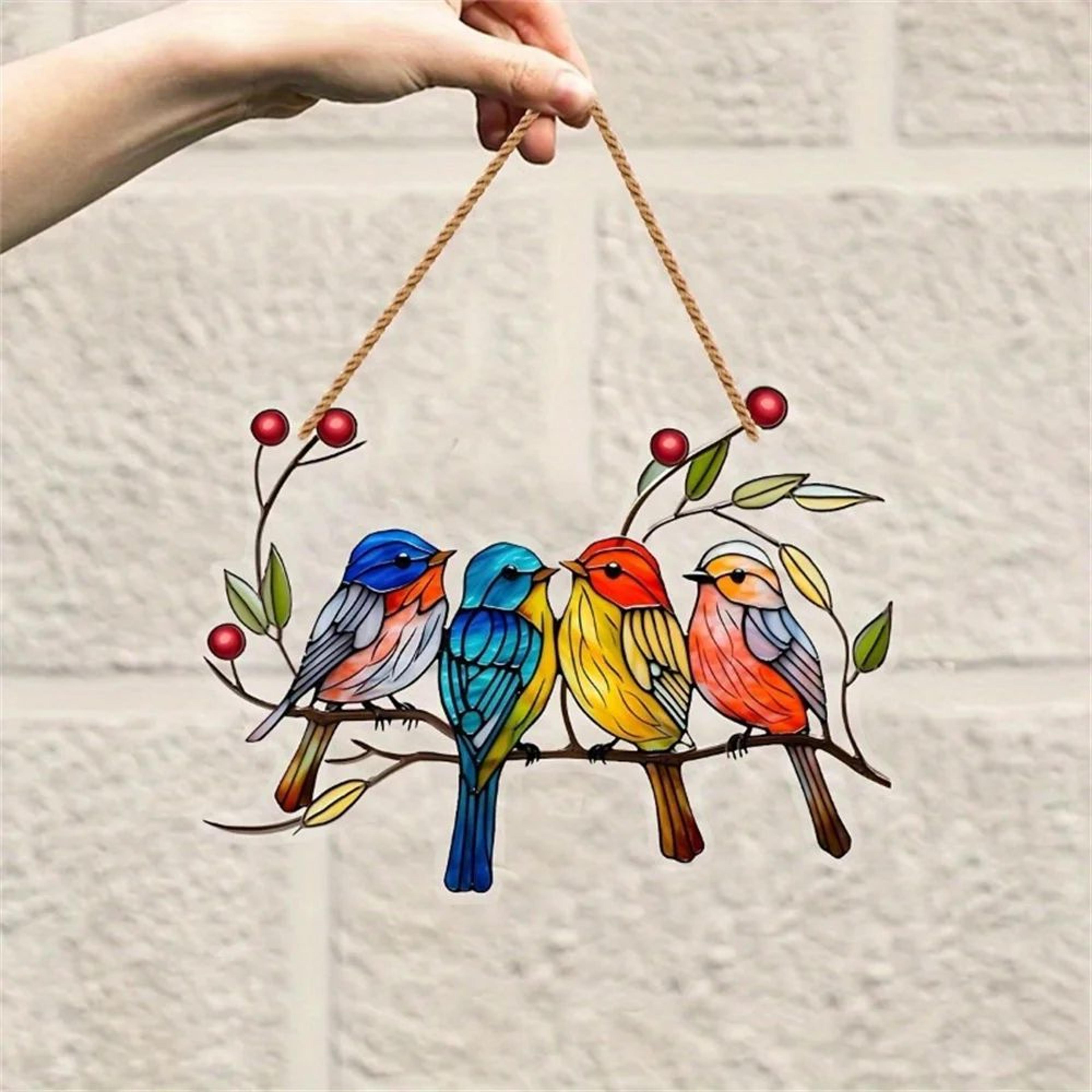Bird Suncatcher Acrylic Window Hanging Decor For Bird Lovers 13