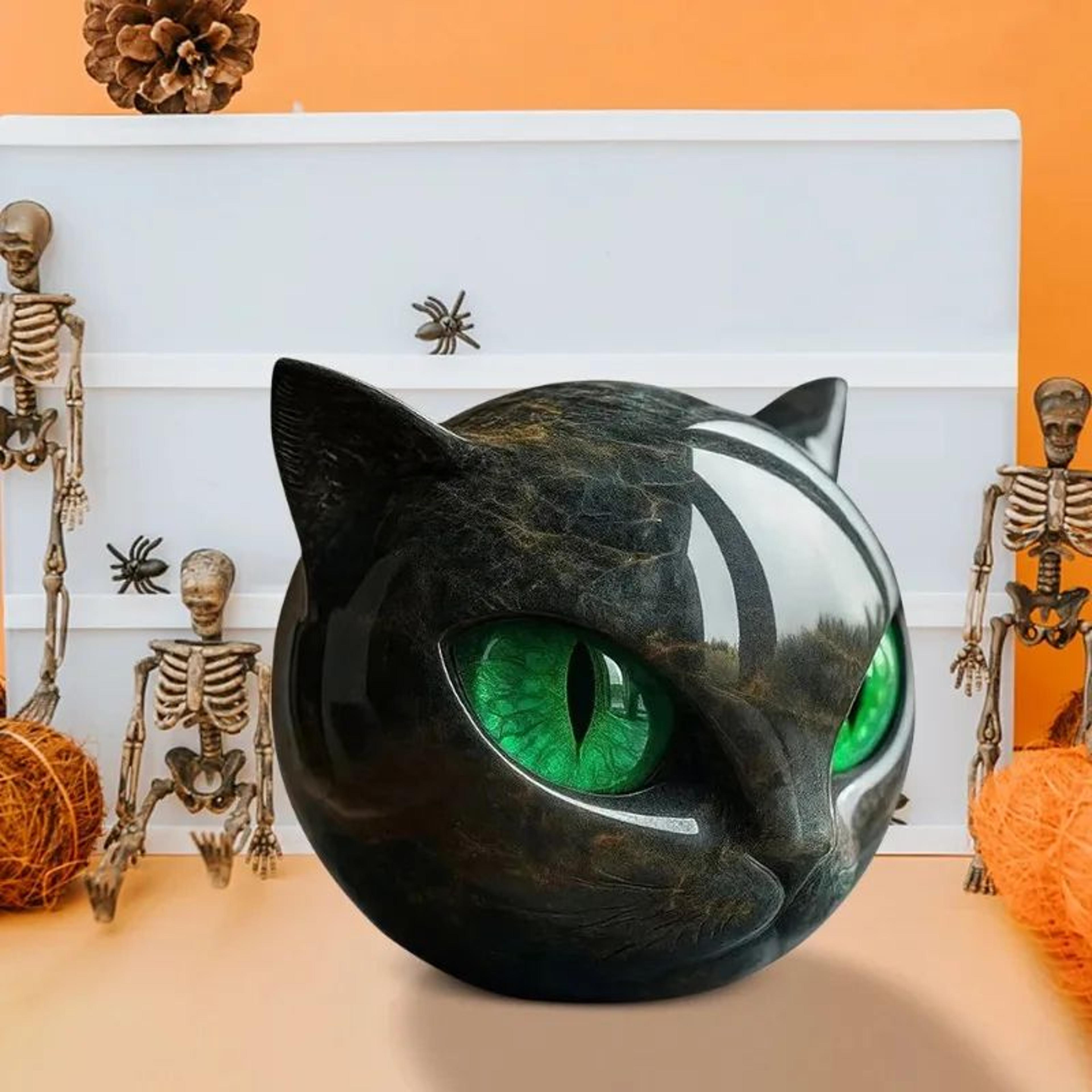 Midnight Elegance Black Cat Sculpture  Modern Resin Cat Decor Accent 3