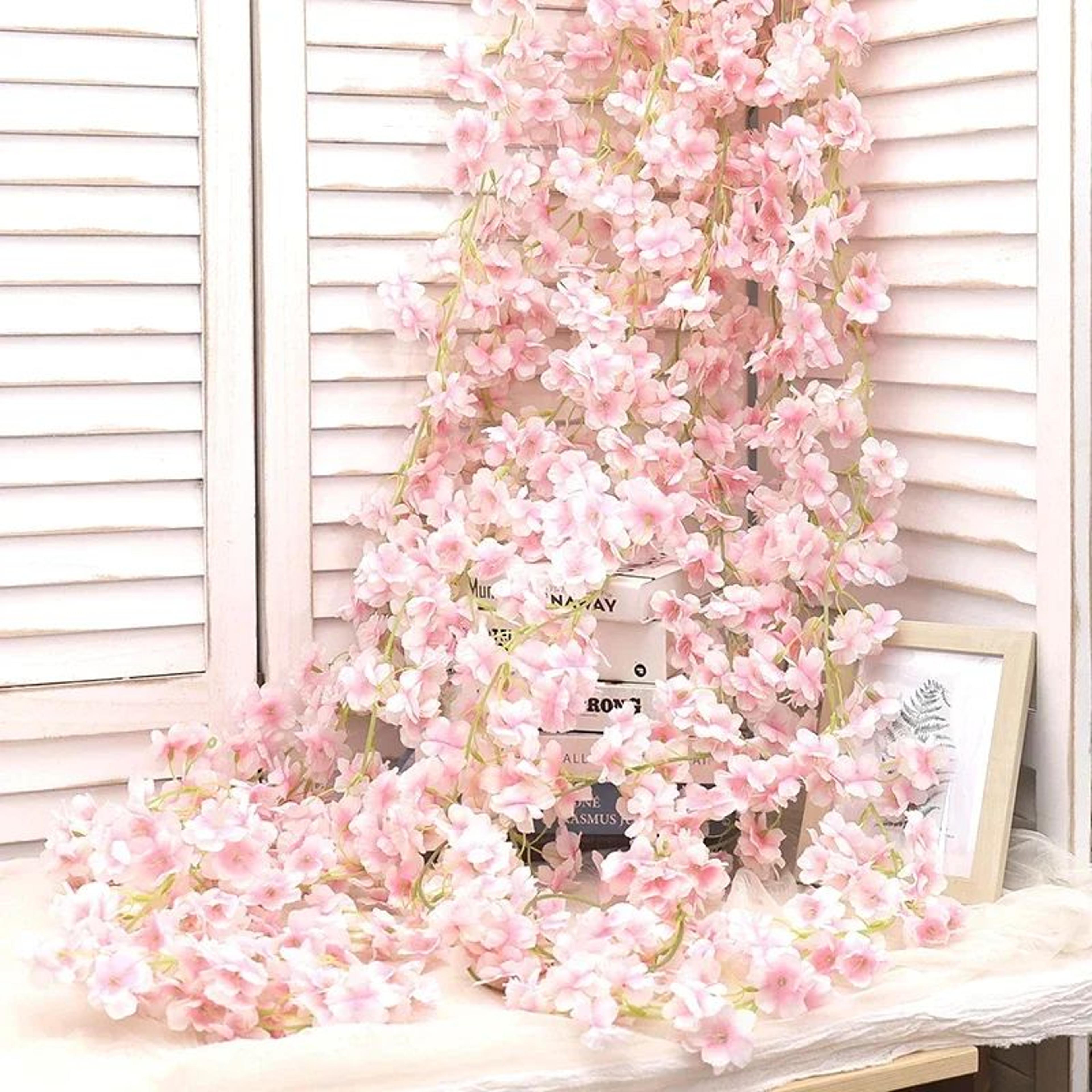 180cm Artificial Cherry Blossom Garland Silk Sakura Flower Vine For Wedding Arch And Home Decor 1