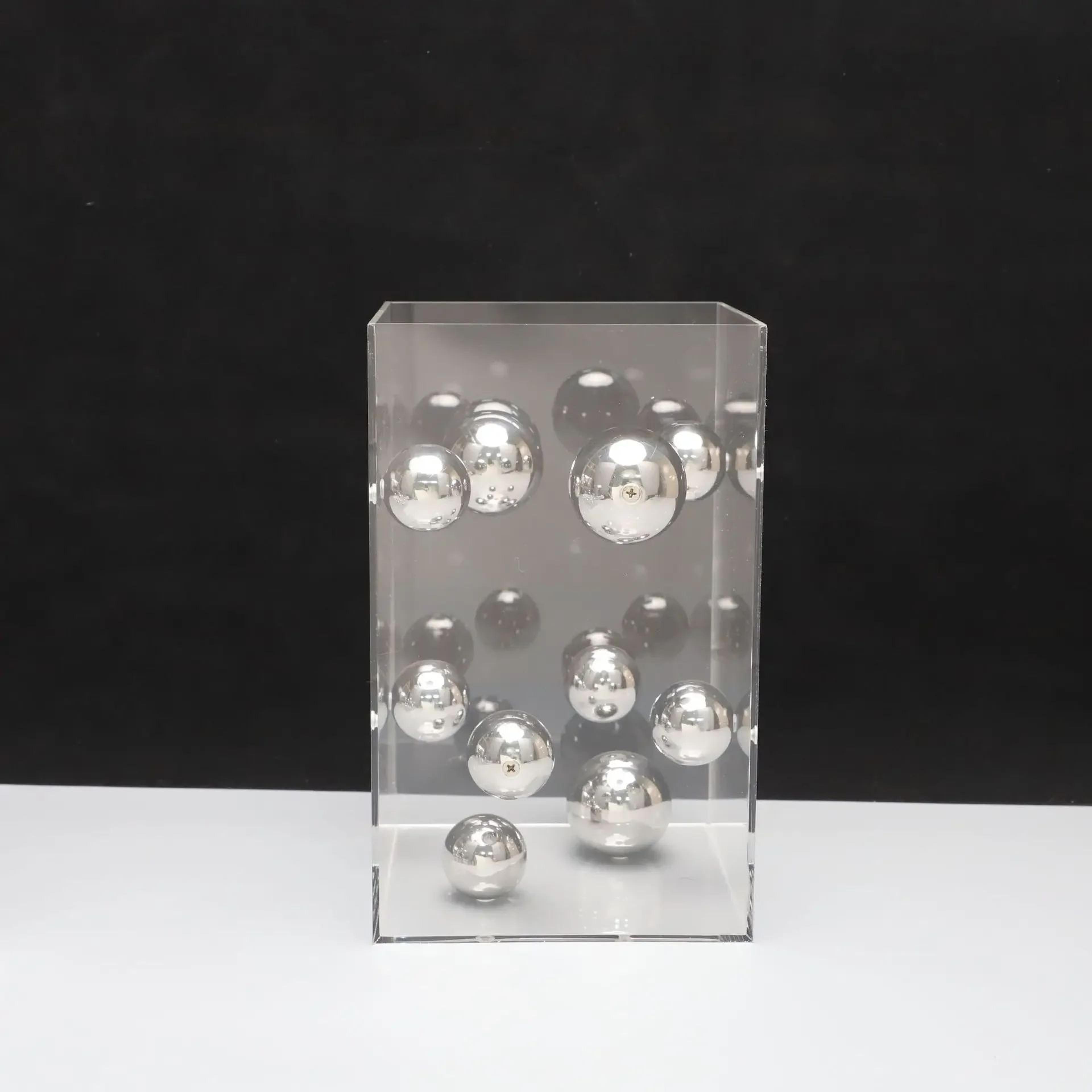 Modern Geometric Metal Ball Acrylic Display Box Decor For Living Room And Desktop 7