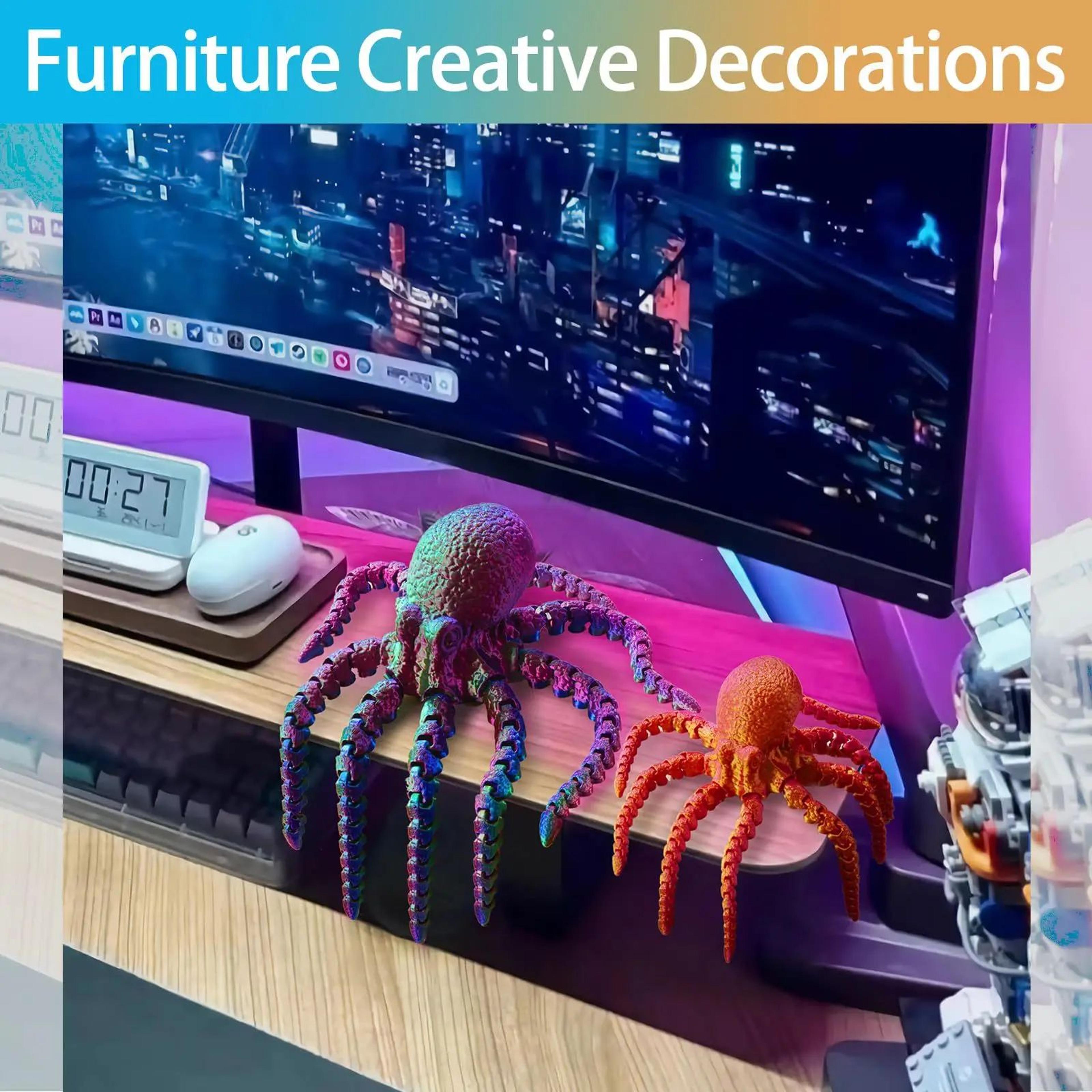 Articulated 3D Printed Octopus Figurine For Desk Decor And Gifting 4