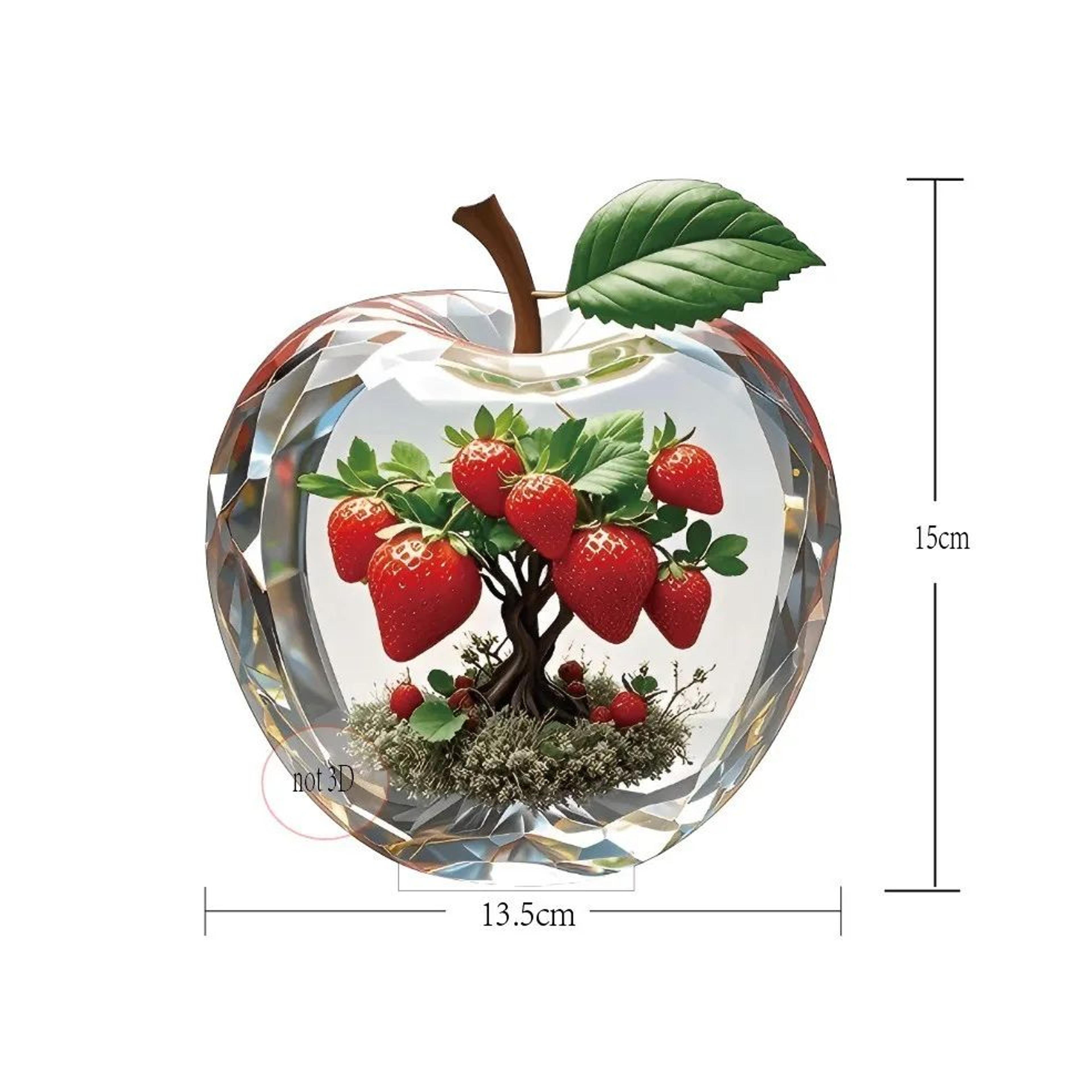 Crystal Apple Figurine Paperweight  Elegant Apple Paperweight Glass Apple Decor For Desk And Home 15