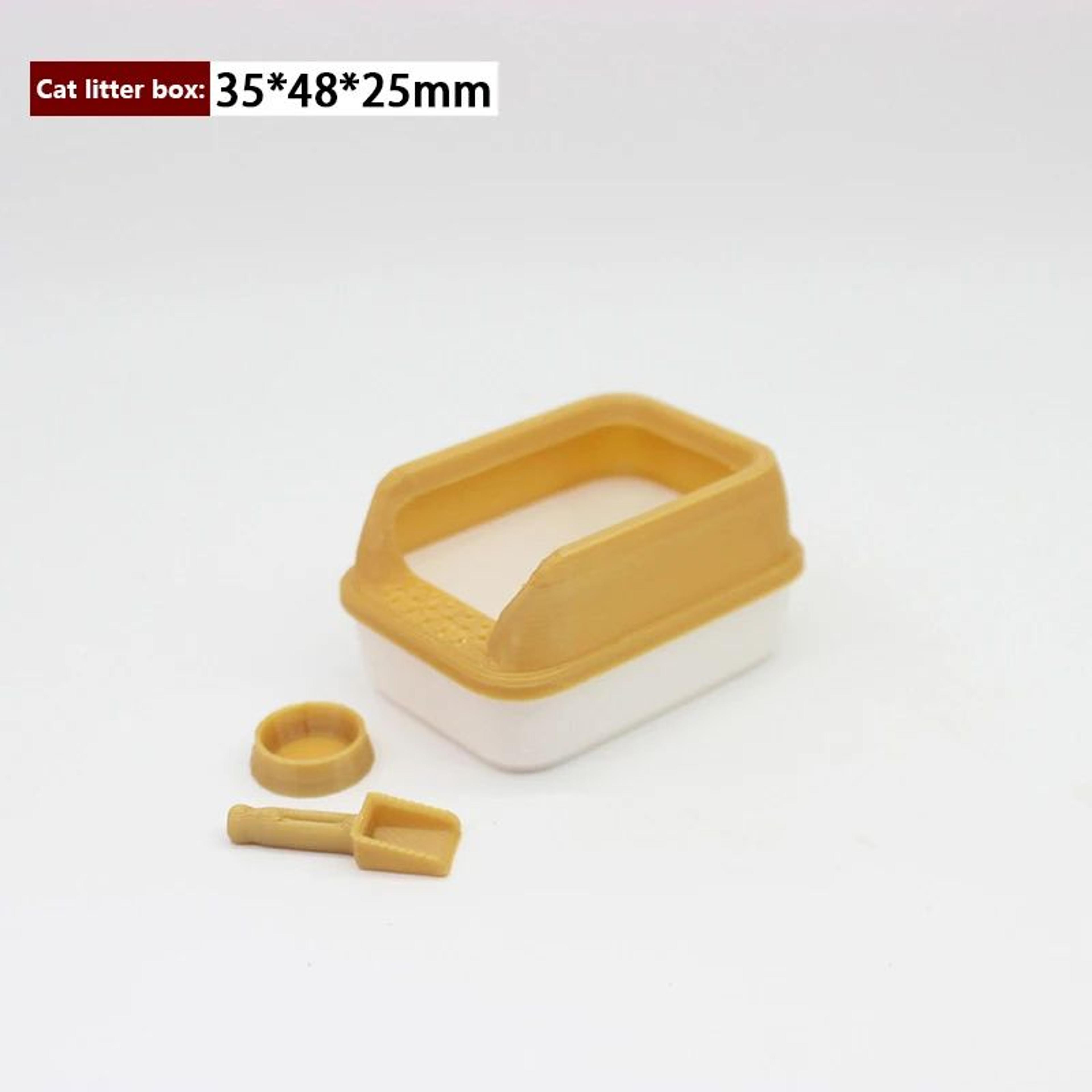 Miniature Cat Litter Box Set With Scoop  Dollhouse Pet Accessory 8