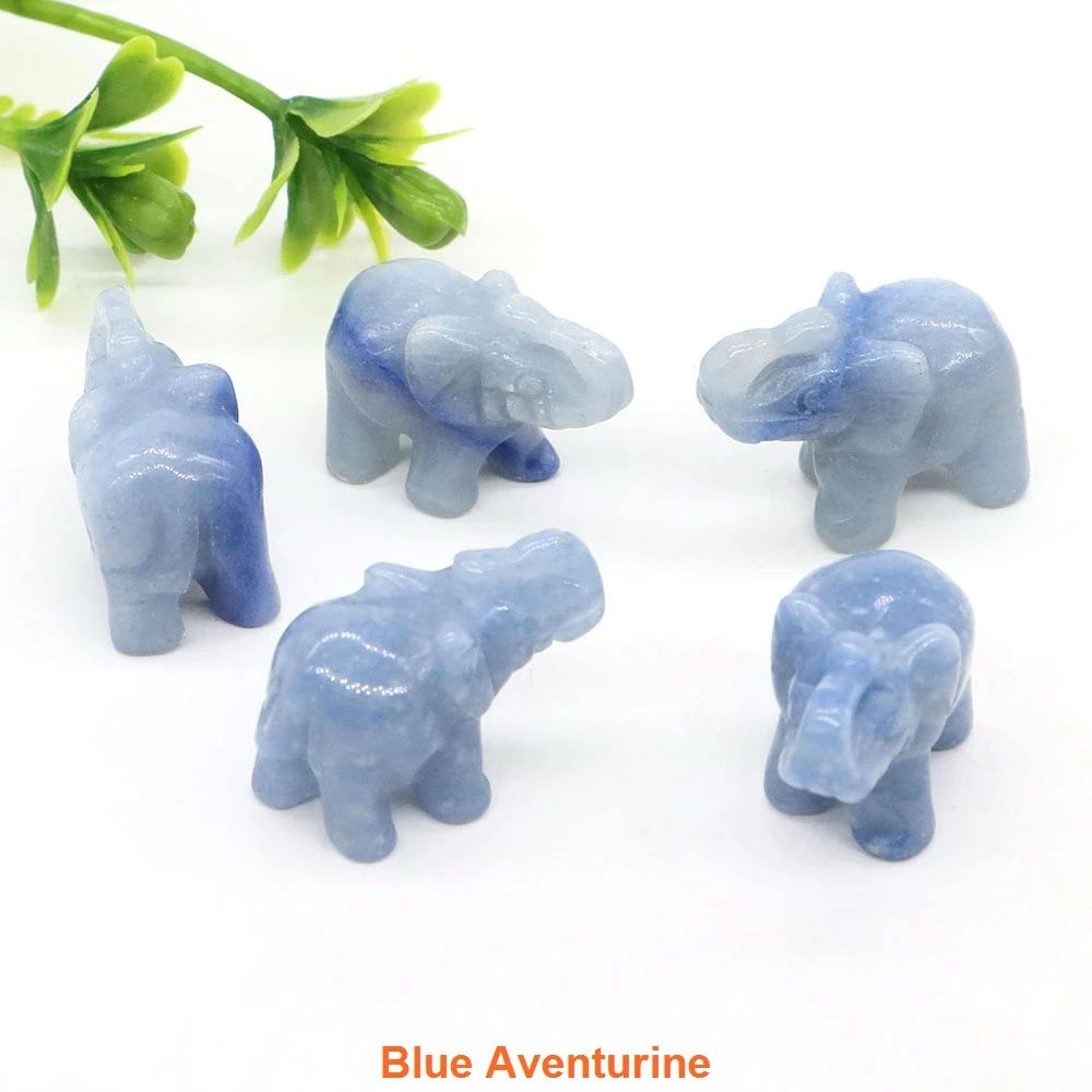 Lucky Amethyst Crystal Elephant Figurine Mini HandCarved Healing Stone Decor 1