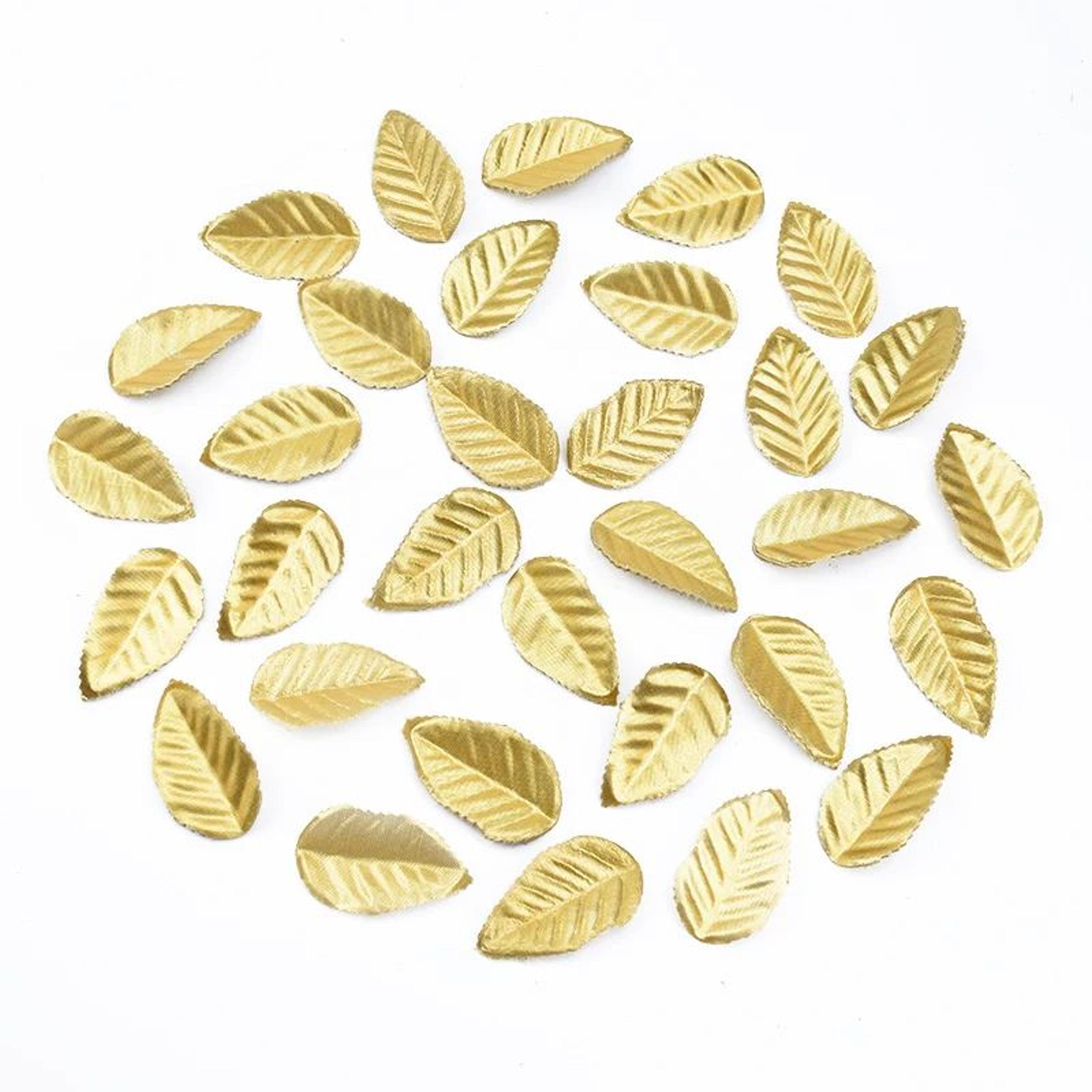 Golden Silk Leaf Decorations  100pcs Gold Leaf Decorations For Crafts Weddings  Holiday Styling 4