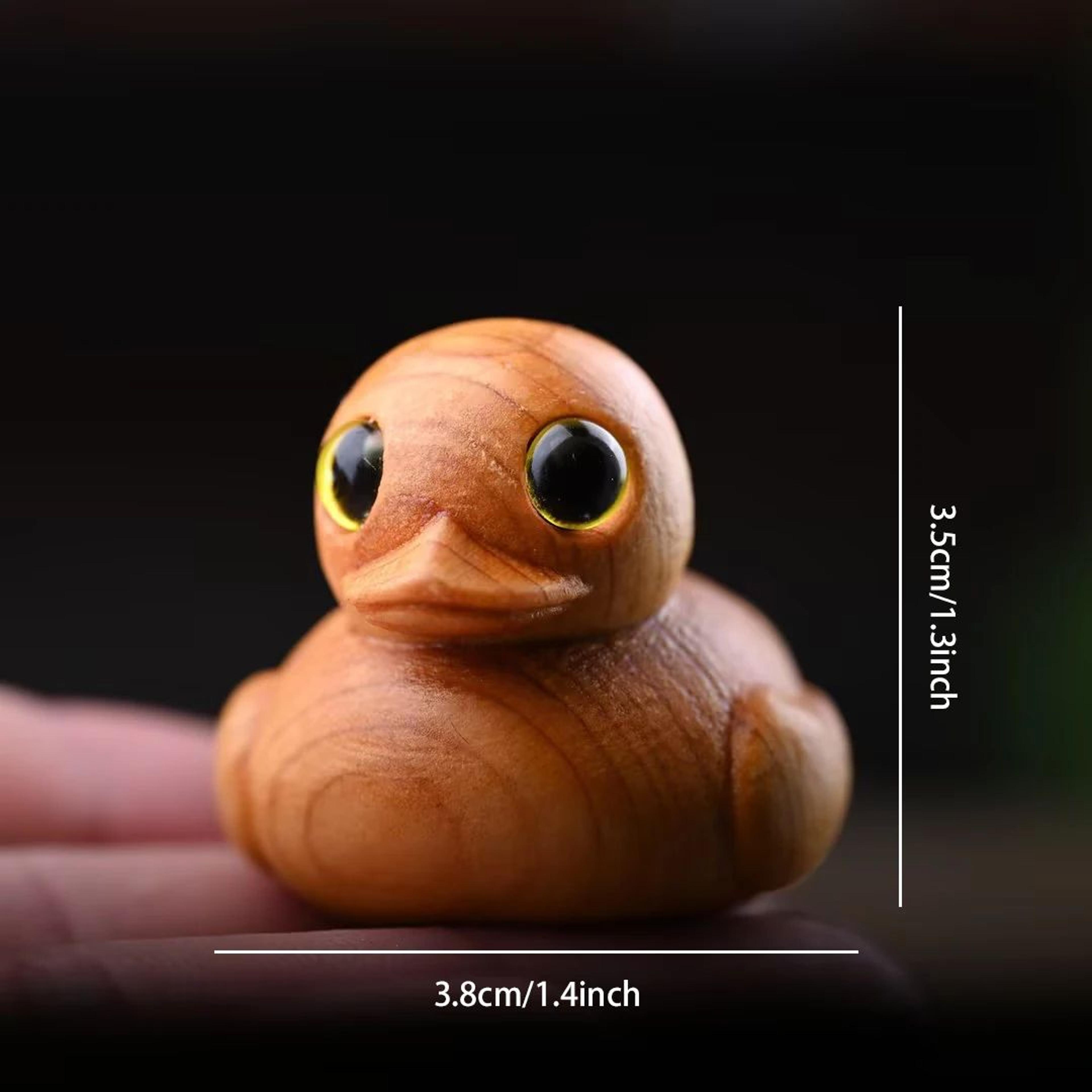 HandCarved Wooden Duck Figurine  Cute Minimalist Desk  Home Decor 5