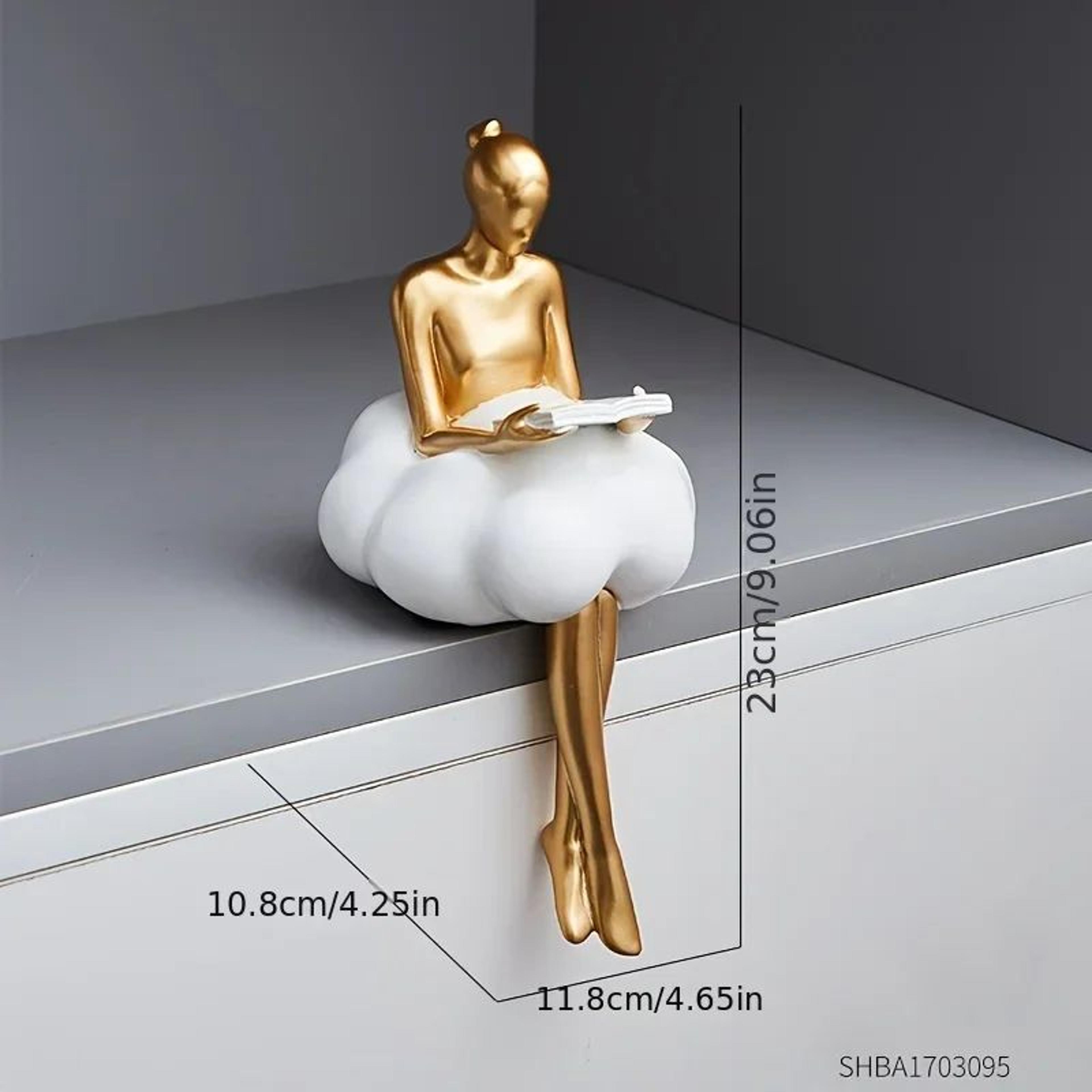 Cloud Girl Abstract Sculpture  Modern Table Statue For Aesthetic Home Decor 6