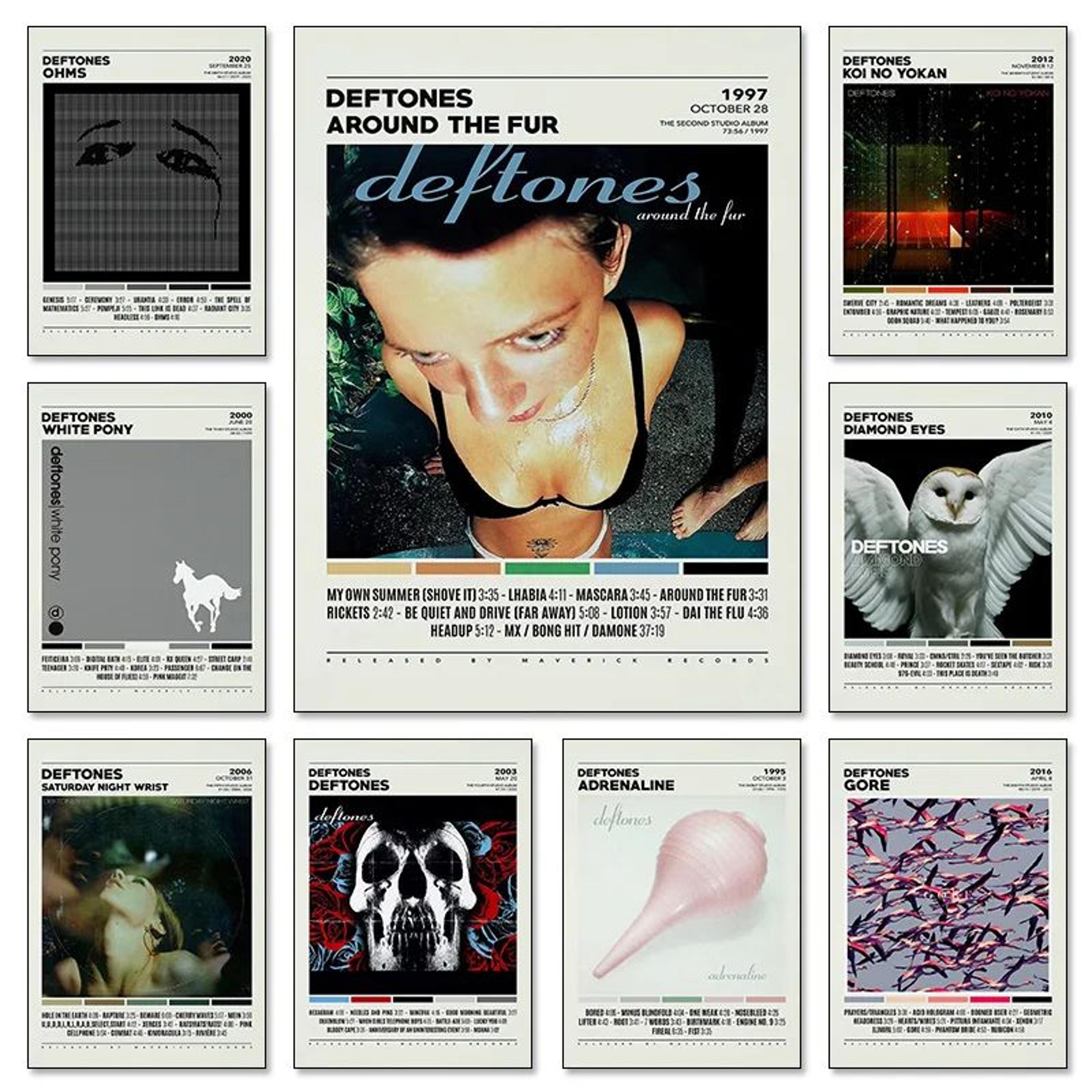 deftones album cover canvas wall art – premium band poster decor