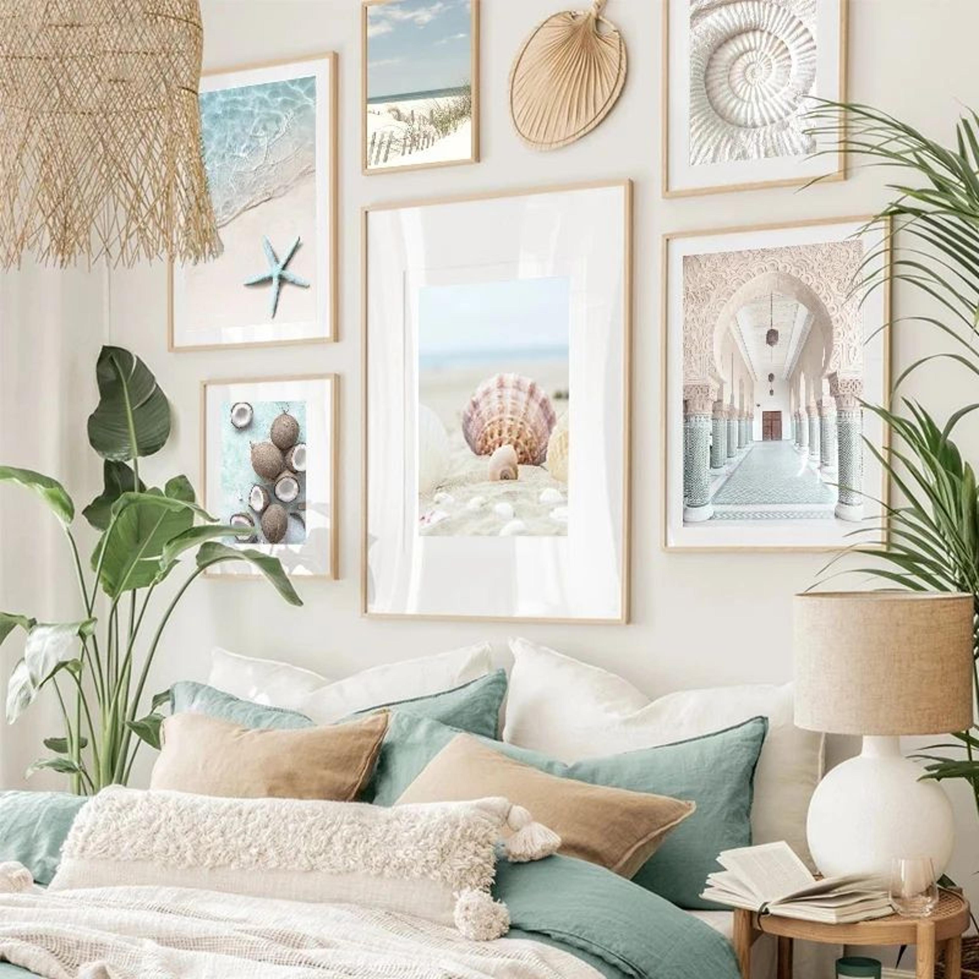 Coastal Escape Beach Wall Art Canvas  Tropical Ocean Aesthetic Decor Print 1
