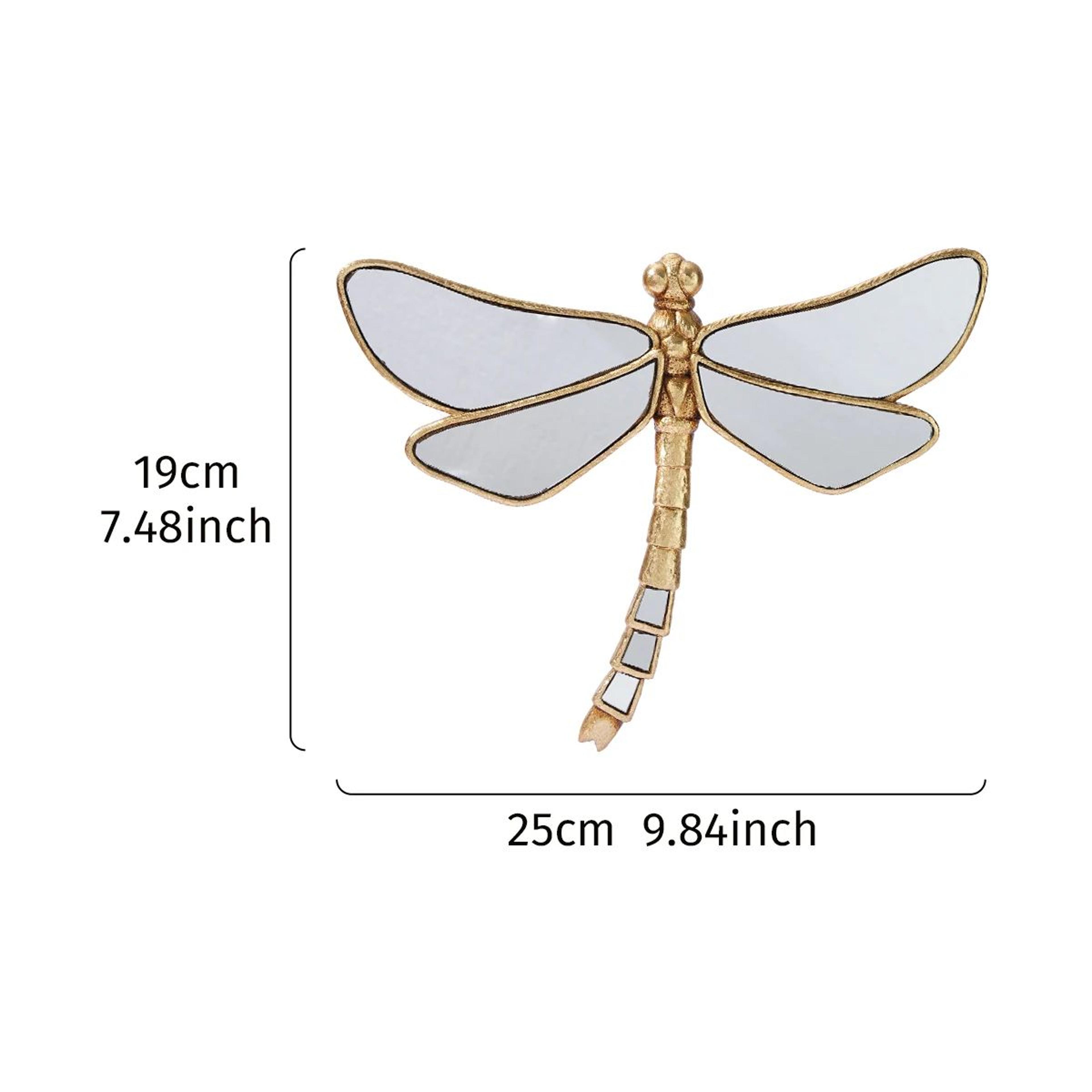 Golden Dragonfly Mirror Wall Decor Resin Wall Art Hanging 6