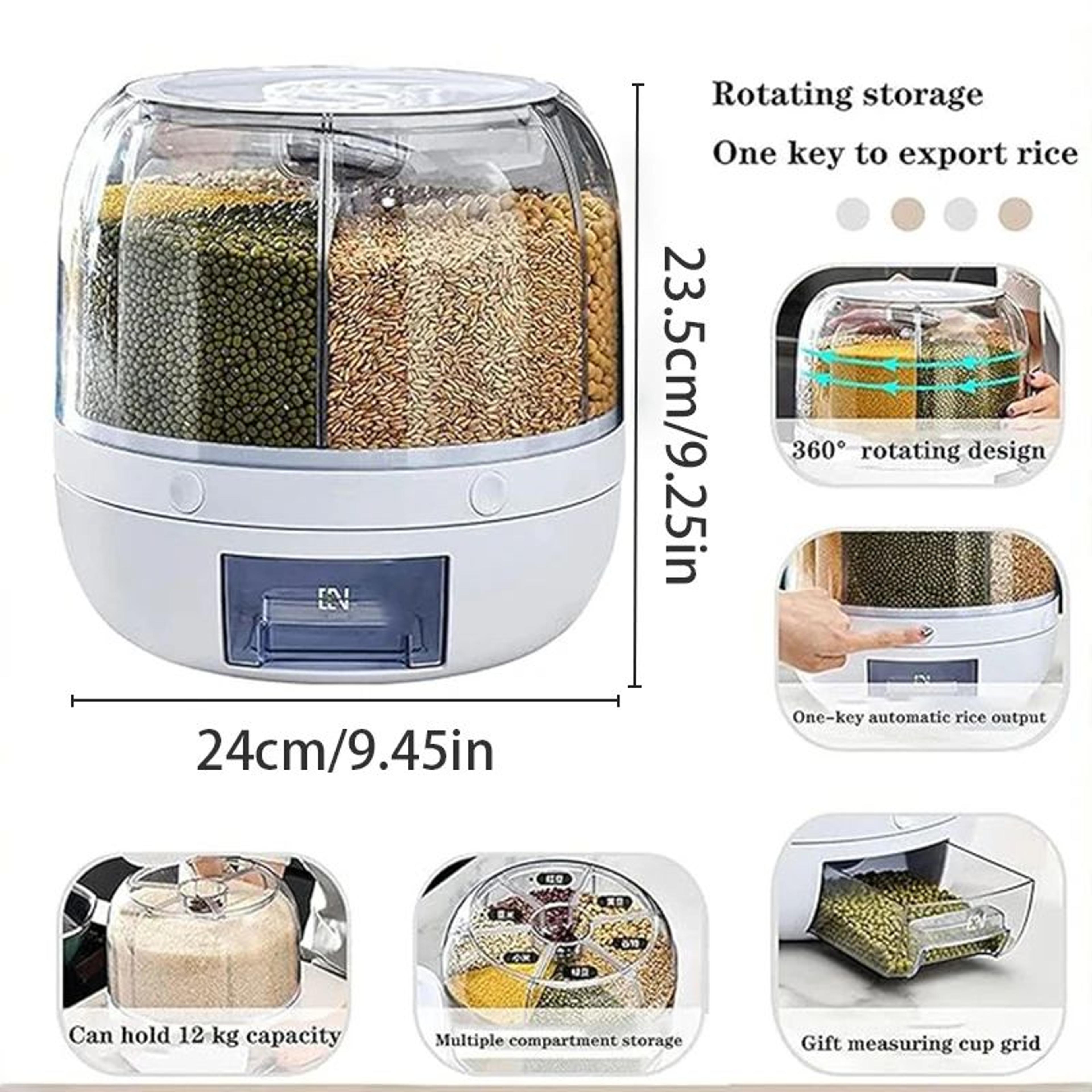 Smart 360 Rotating Rice Dispenser Airtight Grain Storage Container 5